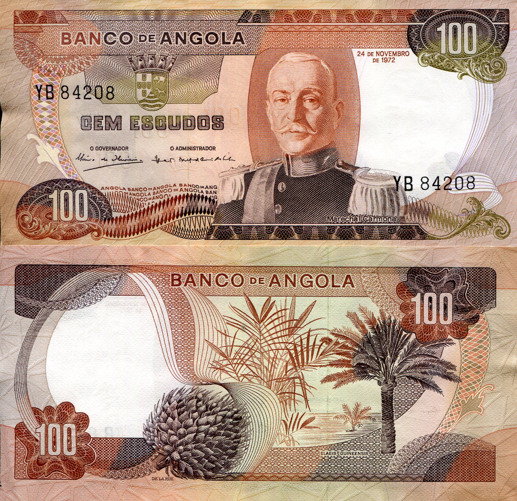 Angola 100 Escudos XF-/VF+ (see large scan) pick #: 101