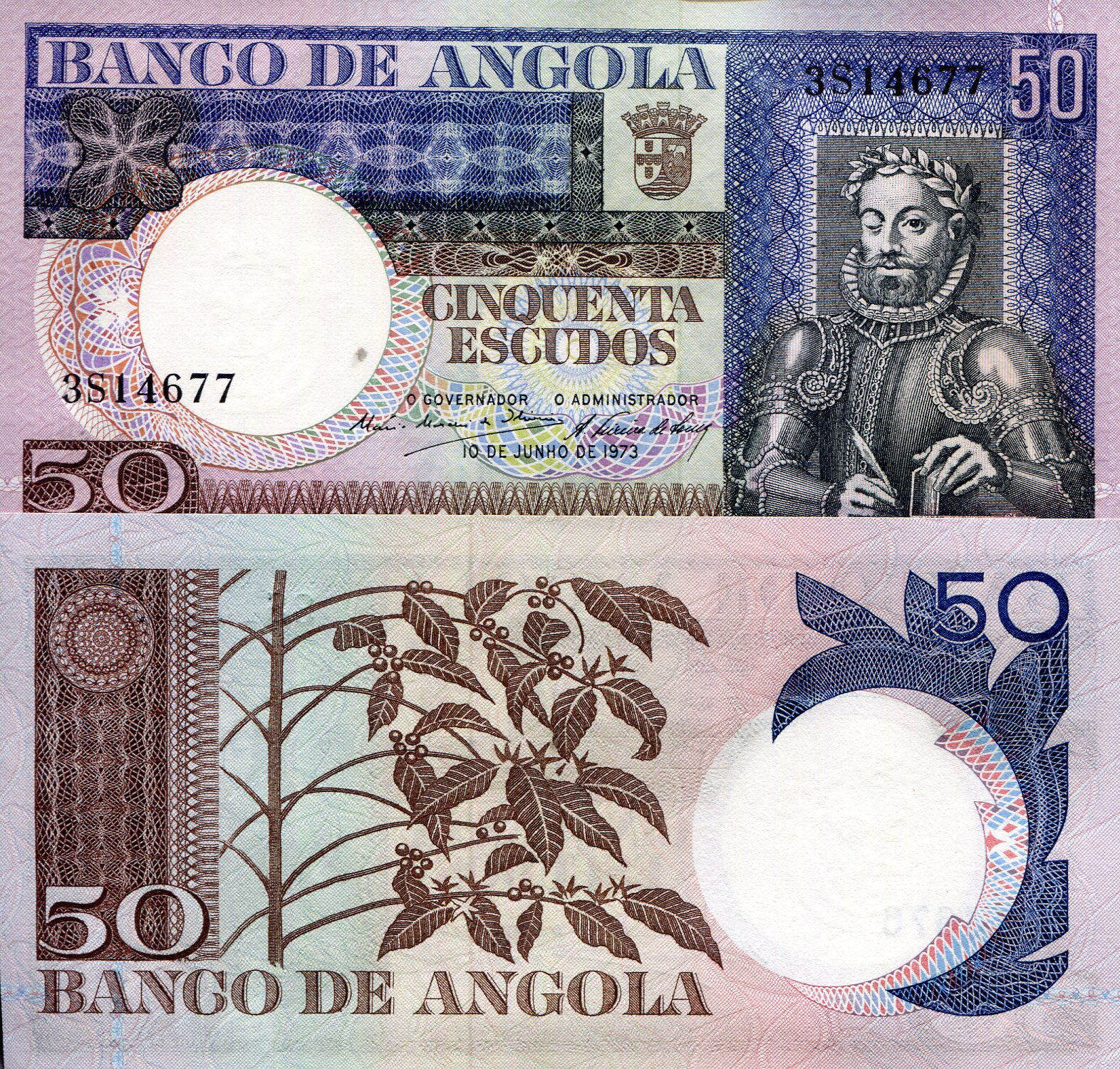 Angola 50 Escudos UNC pick #: 105