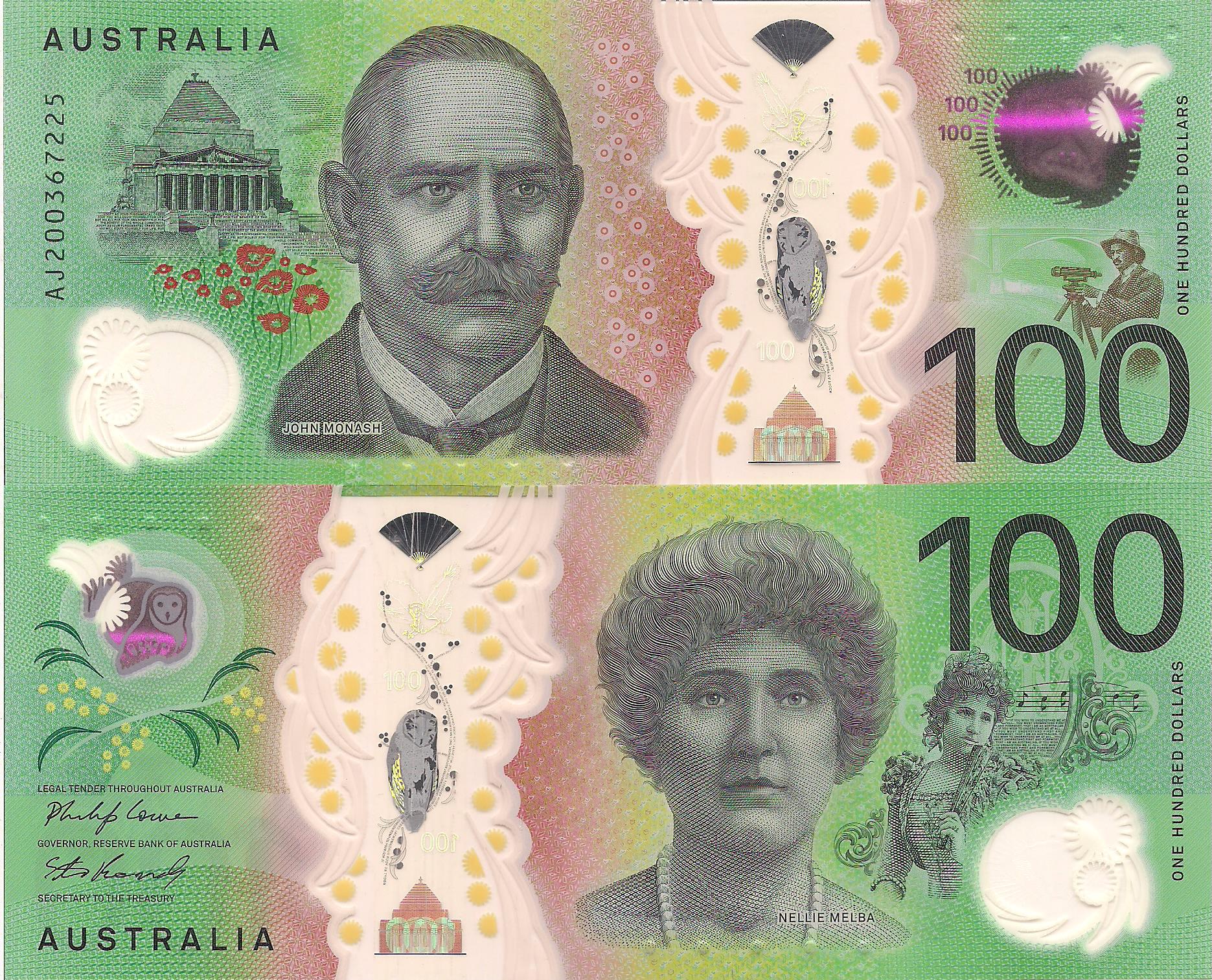 Australia  100 Dollars UNC pick #: New
