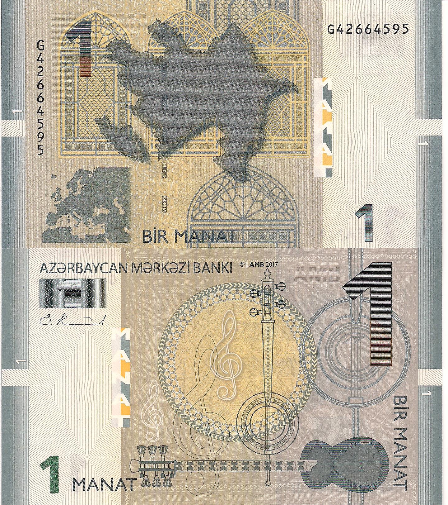 Azerbaijan  1 Manat UNC pick #: 31b