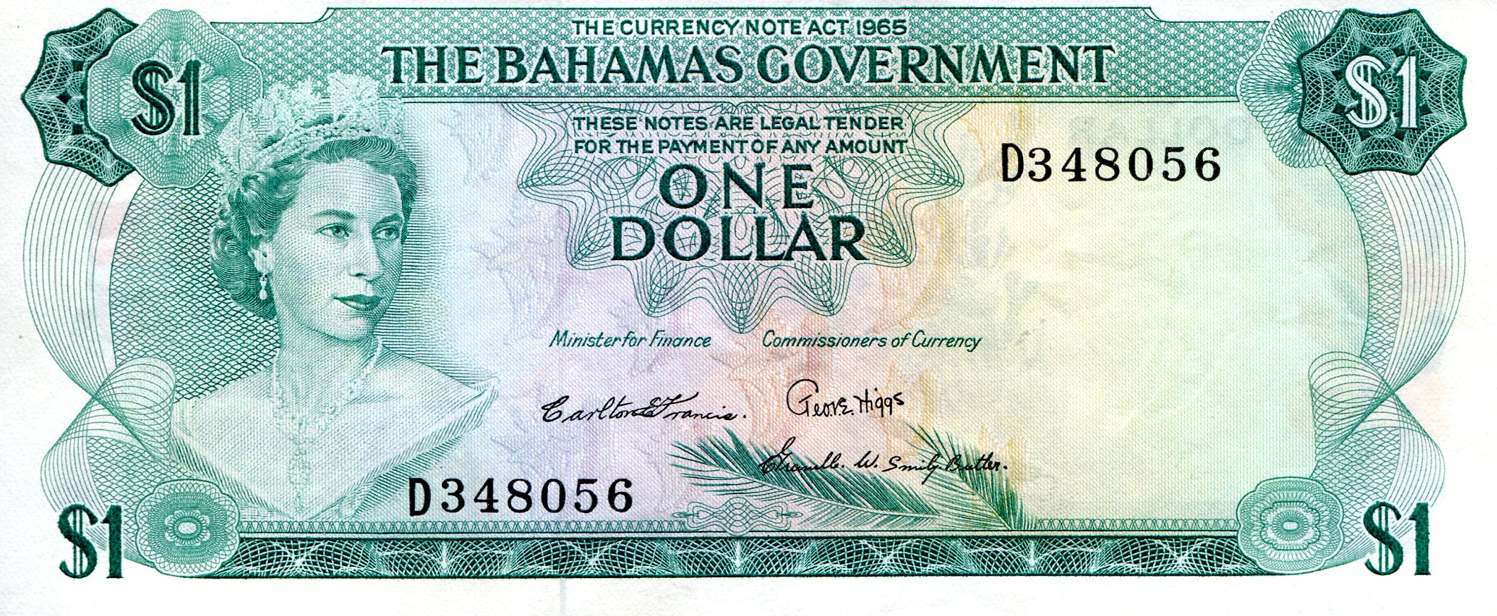 Bahamas  1 Dollar aUNC pick #: 18b