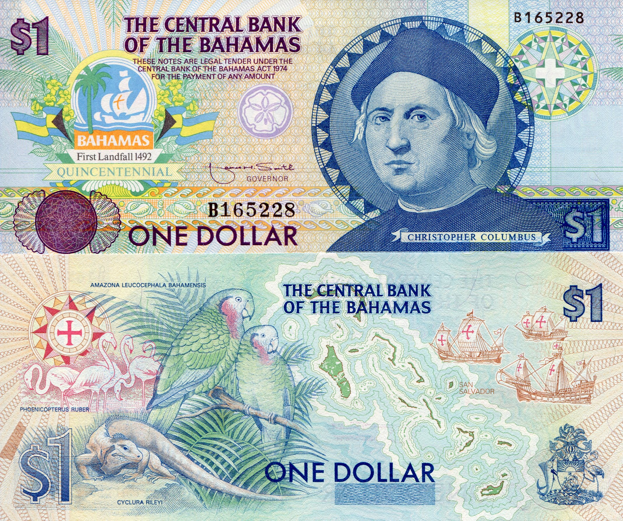 Bahamas  1 Dollar UNC pick #: 50