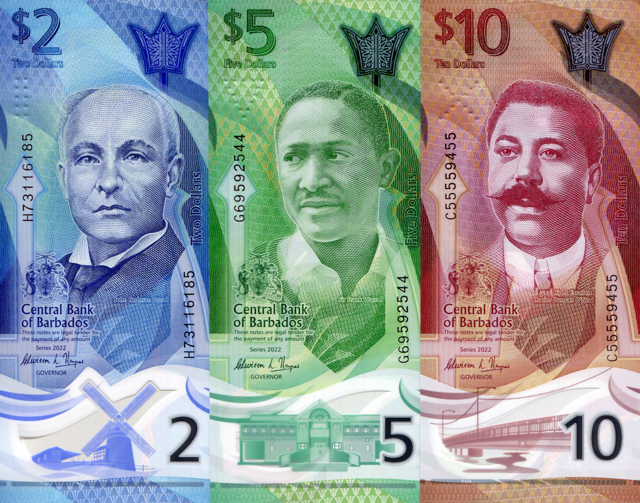 Barbados 2 - 10 Dollars UNC pick #: New