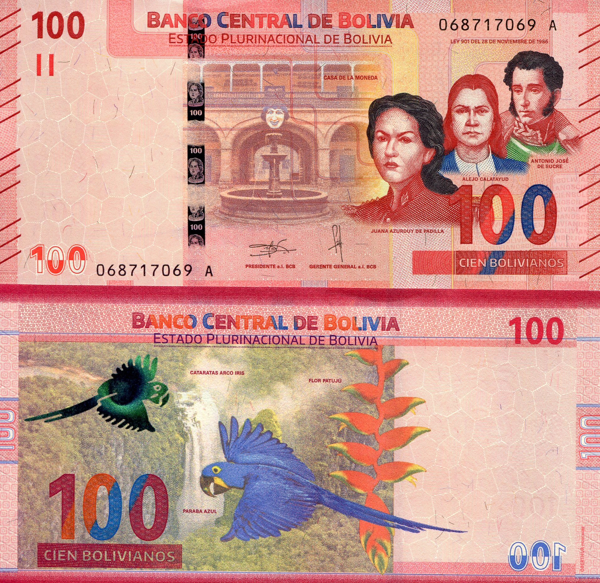 Bolivia  100 Bolivianos UNC pick #: 251