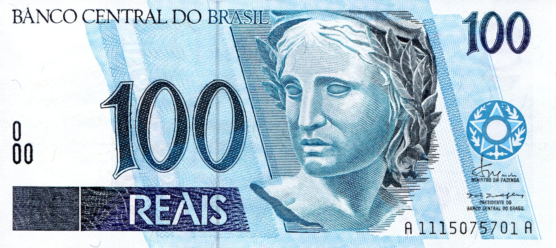 Brazil 100 Reais UNC pick #: 247a