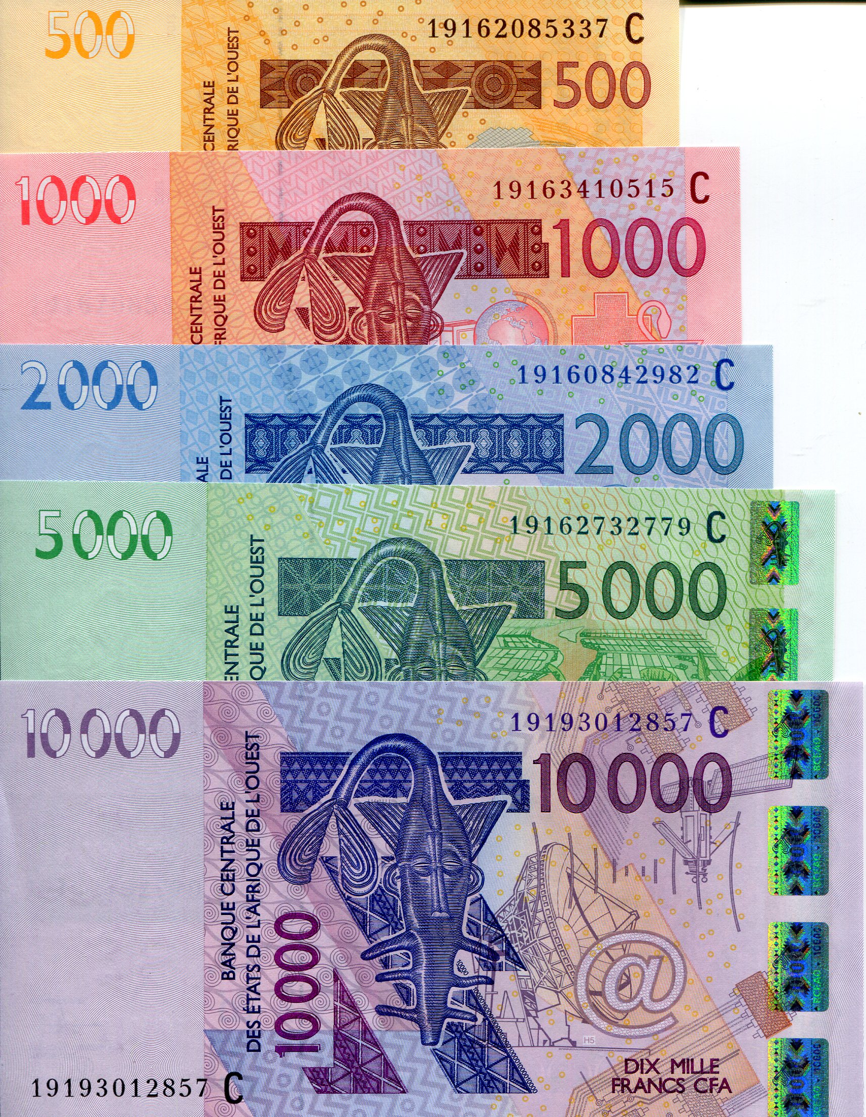 Burkina Faso 500 - 10,000 Francs UNC pick #: New