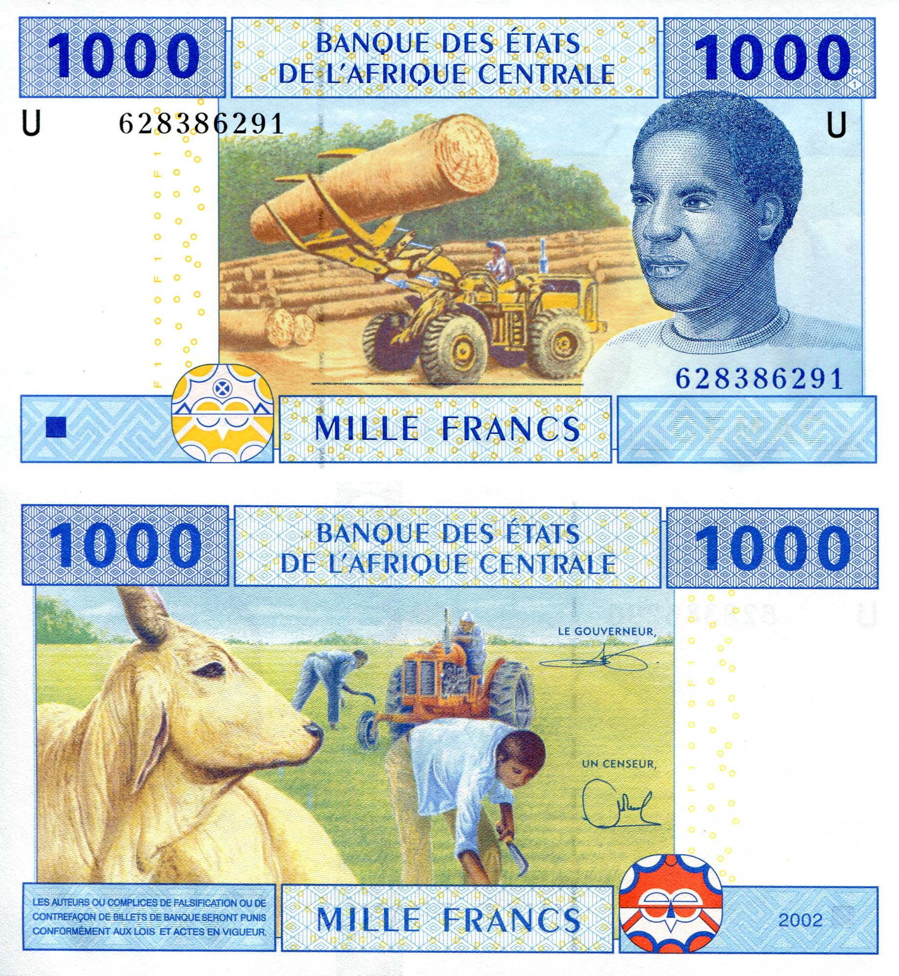 Cameroun 1,000 Francs UNC pick #: 207Uc