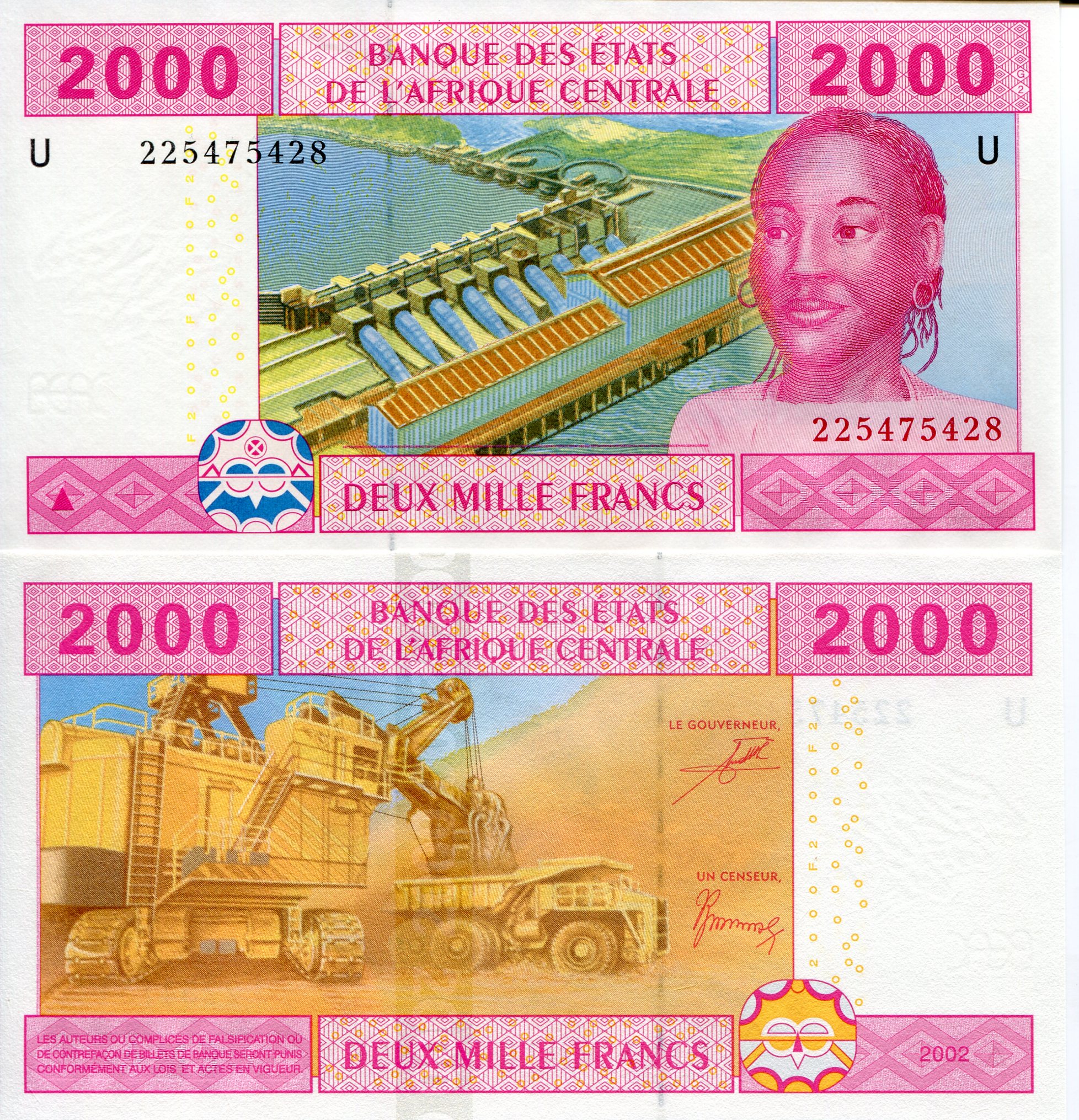 Cameroun 2,000 Francs UNC pick #: 208Uc