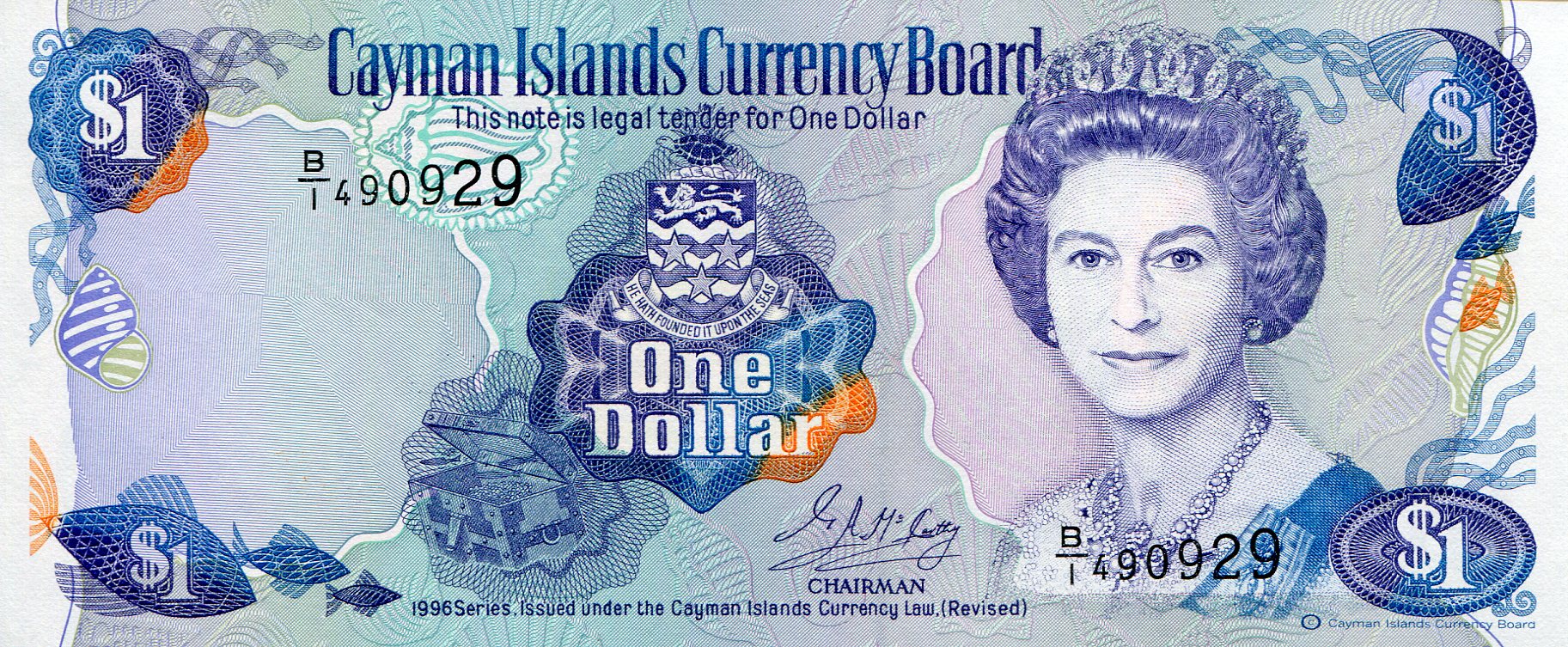Cayman Islands 1 Dollar UNC pick #: 16a