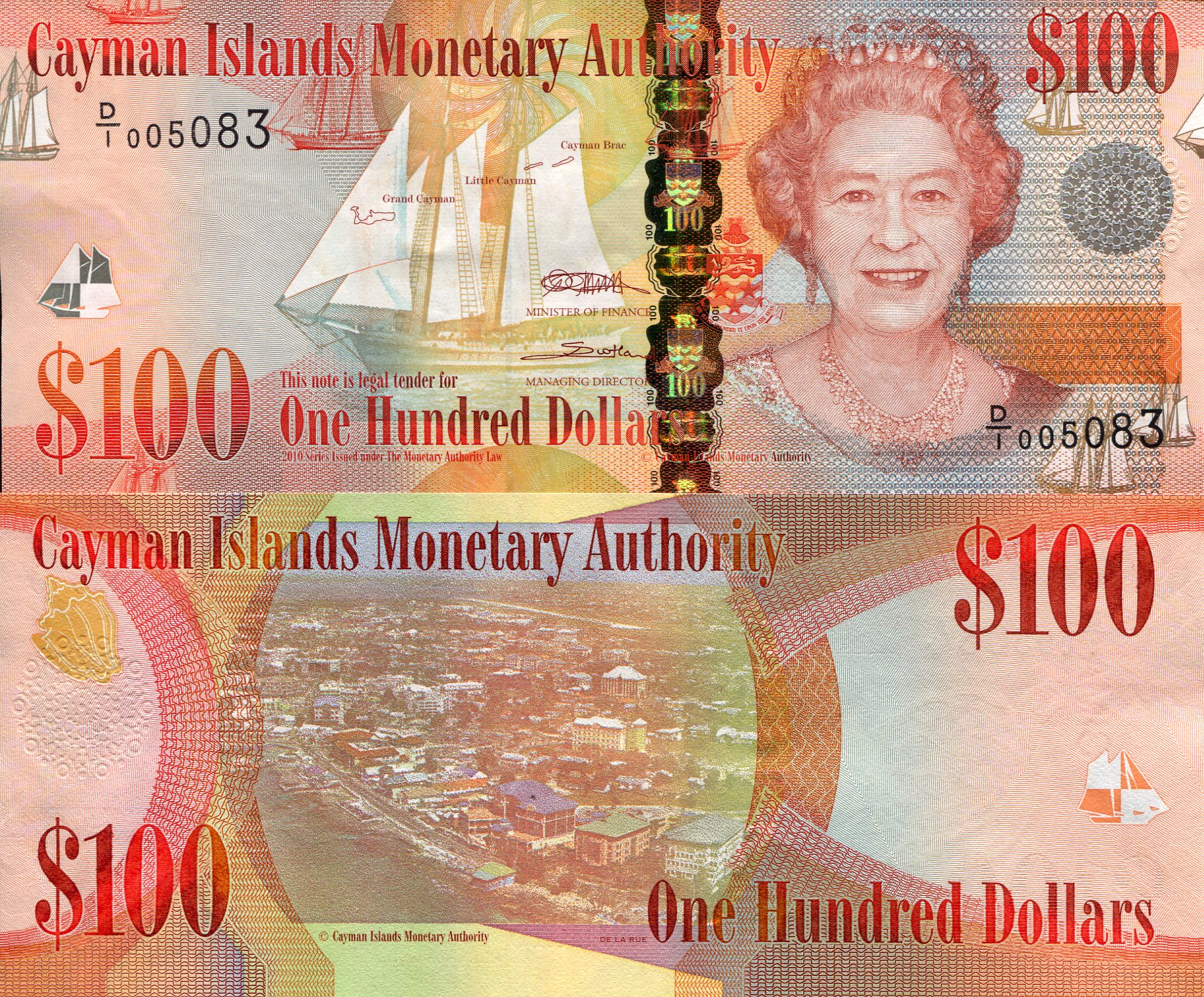 Cayman Islands 100 Dollars aUNC pick #: 43a