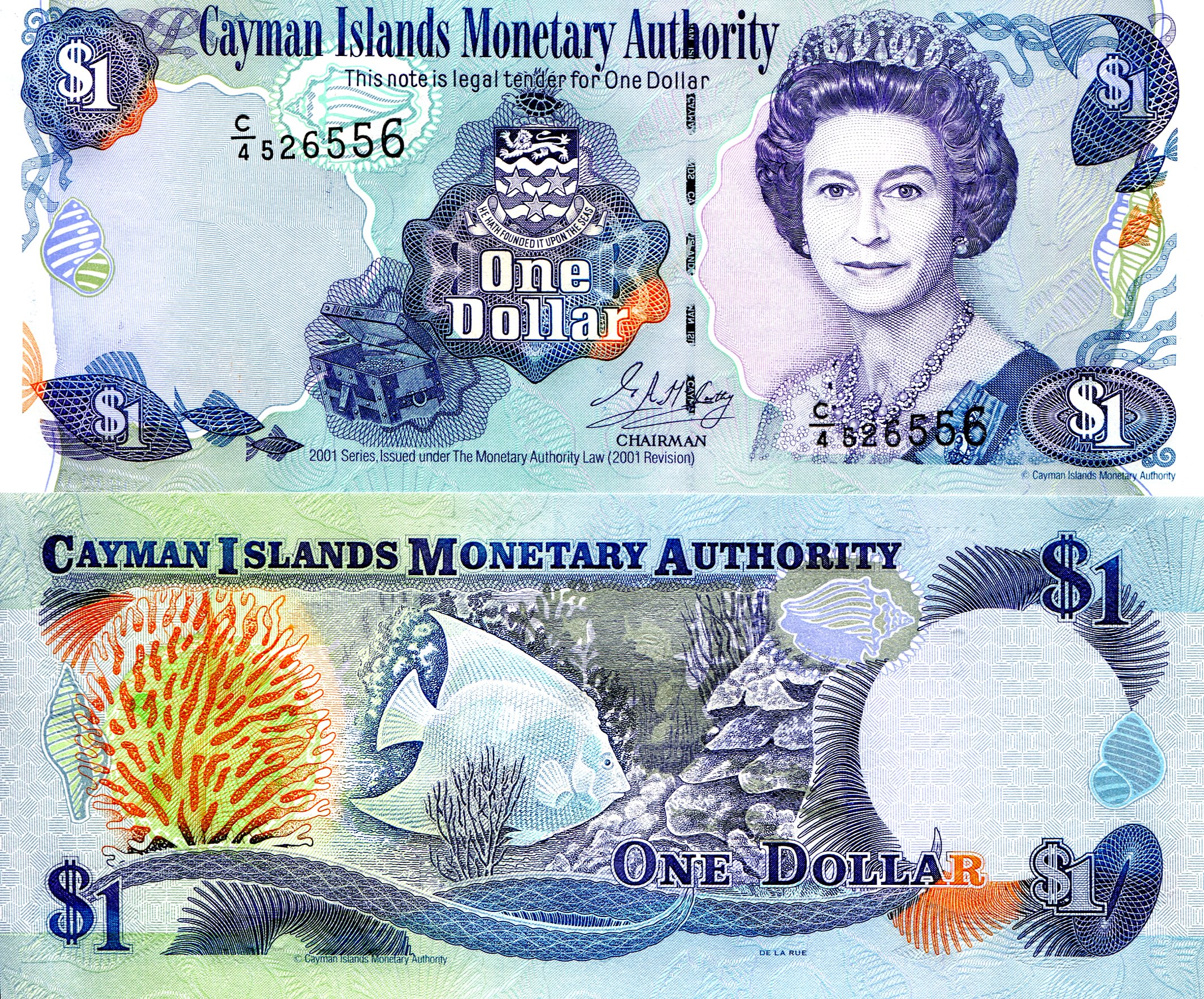 Cayman Islands 1 Dollar UNC pick #: 26c