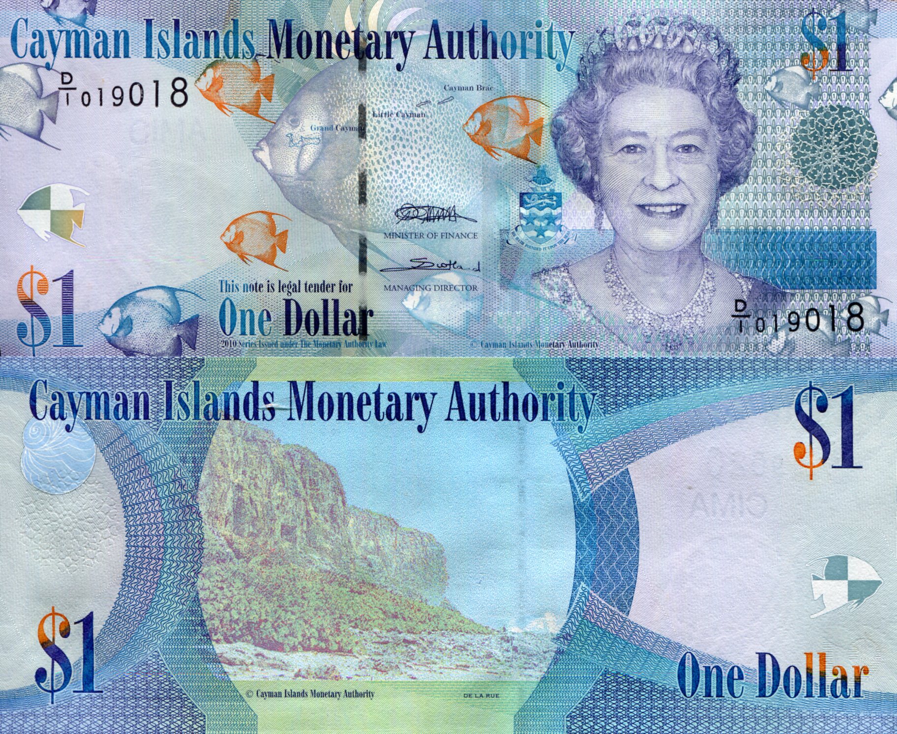 Cayman Islands 1 Dollar UNC pick #: 38a