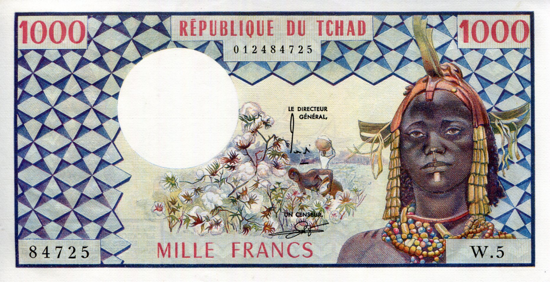 Chad 1,000 Francs UNC pick #: 3b