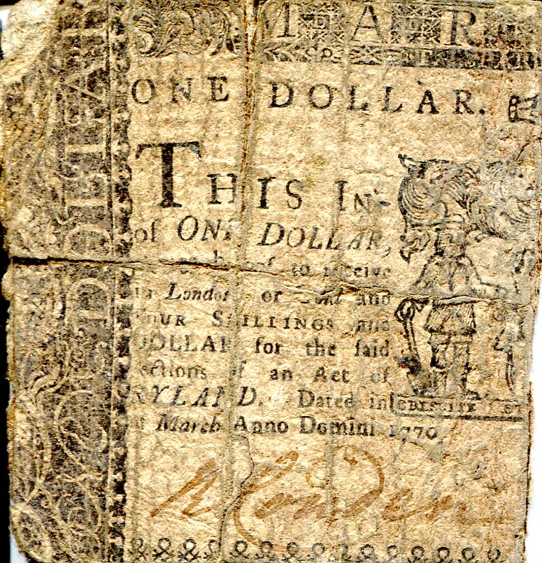 USA - Colonial 1 Dollar Very Poor (half note) pick #: NP