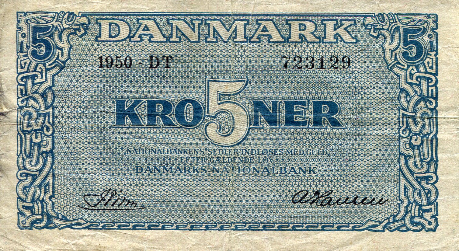 Denmark 5 Kroner VG/G (see large scan) pick #: 35g