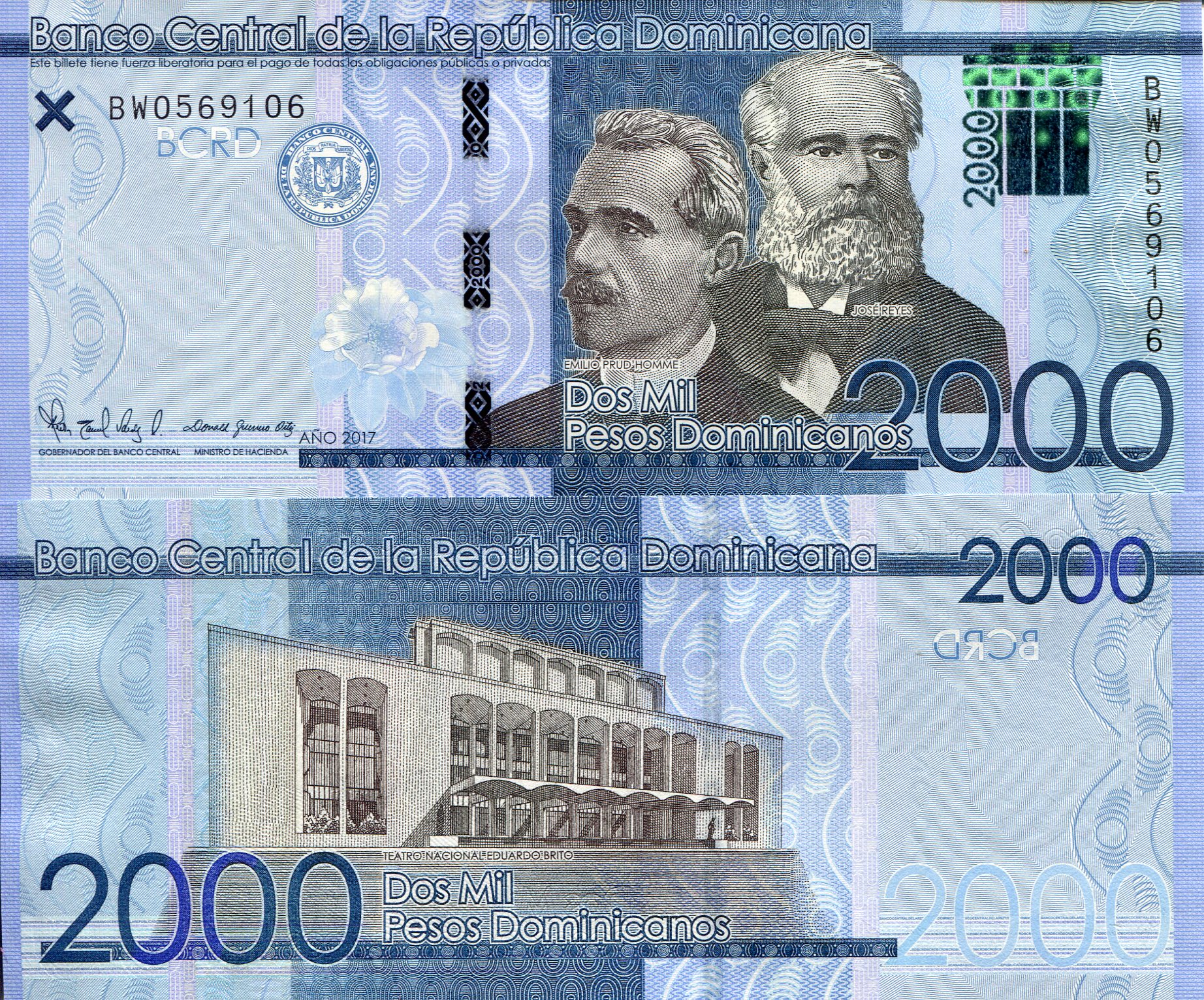 Dominican Republic 2,000 Pesos UNC pick #: New
