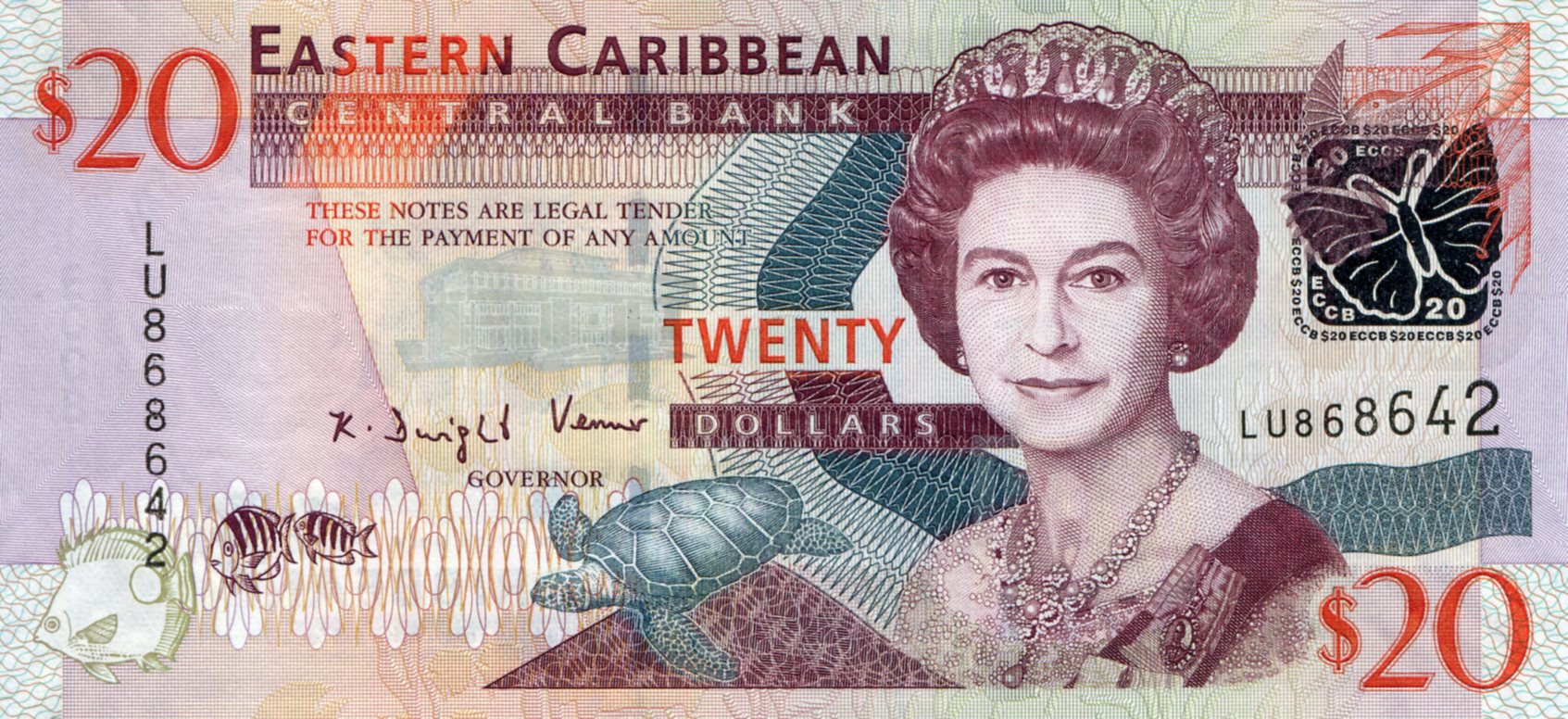 Eastern Caribbean States 20 Dollars UNC pick #: 5349a