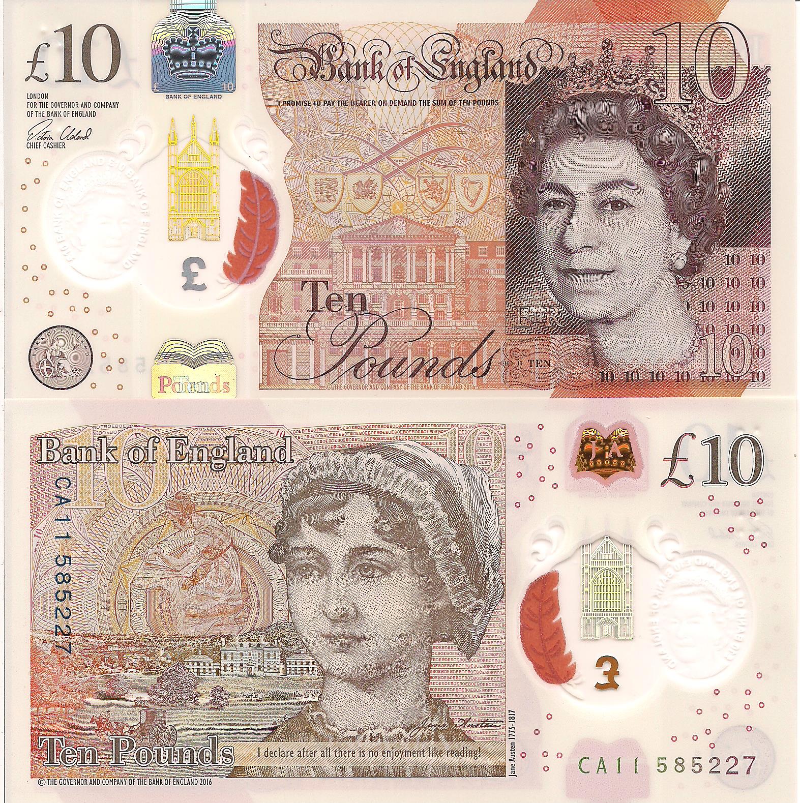 England 10 Pound UNC pick #: 395