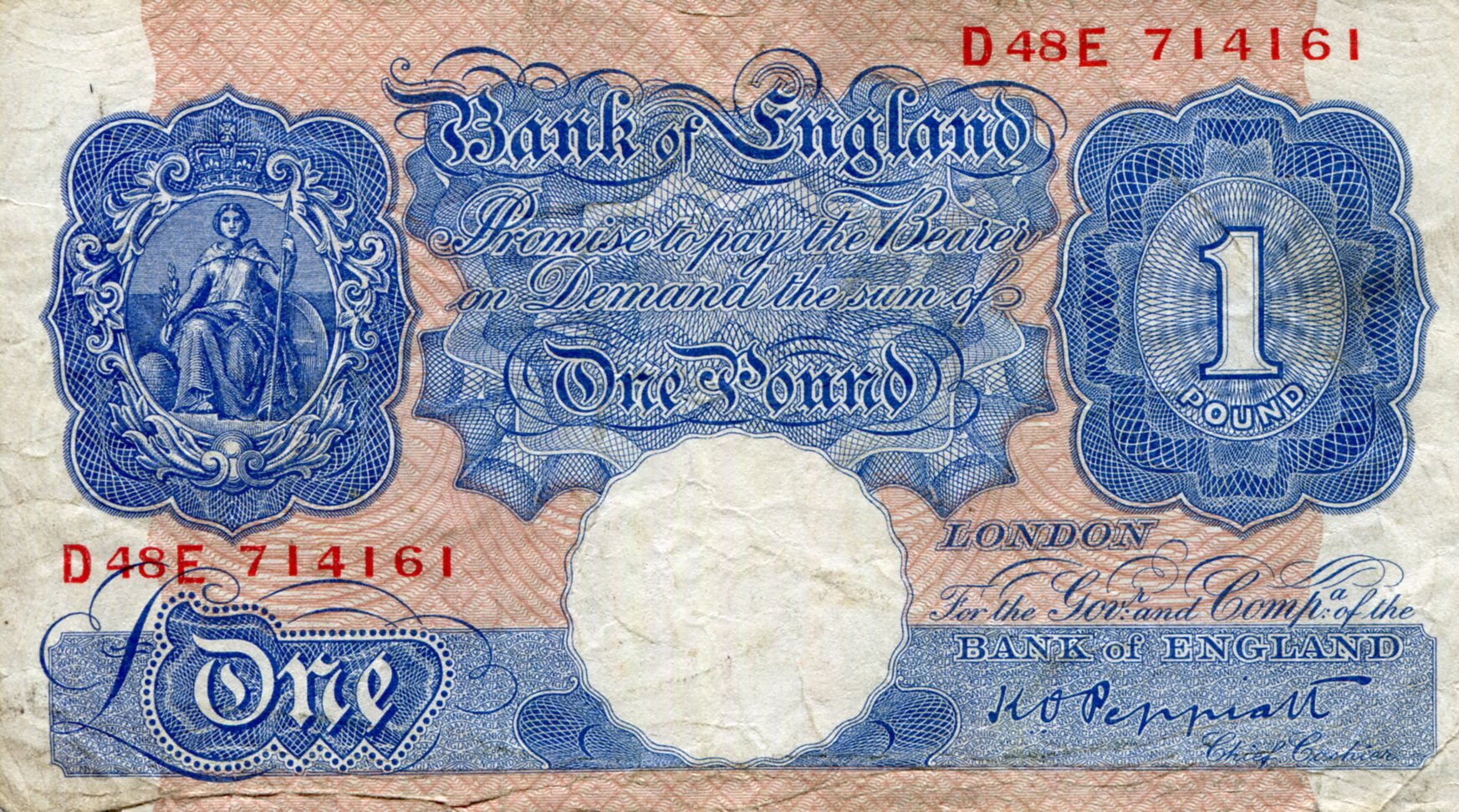 England 1 Pound F (see large scan) pick #: 367a