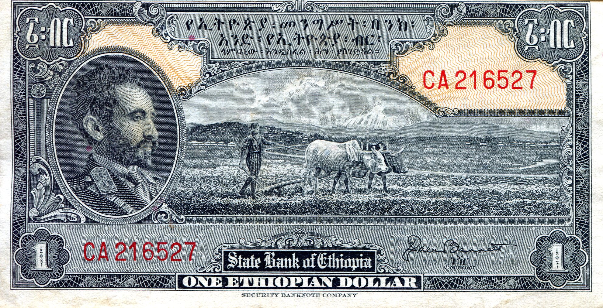 Ethiopia 1 Dollar VF+ (see scan) pick #: 12