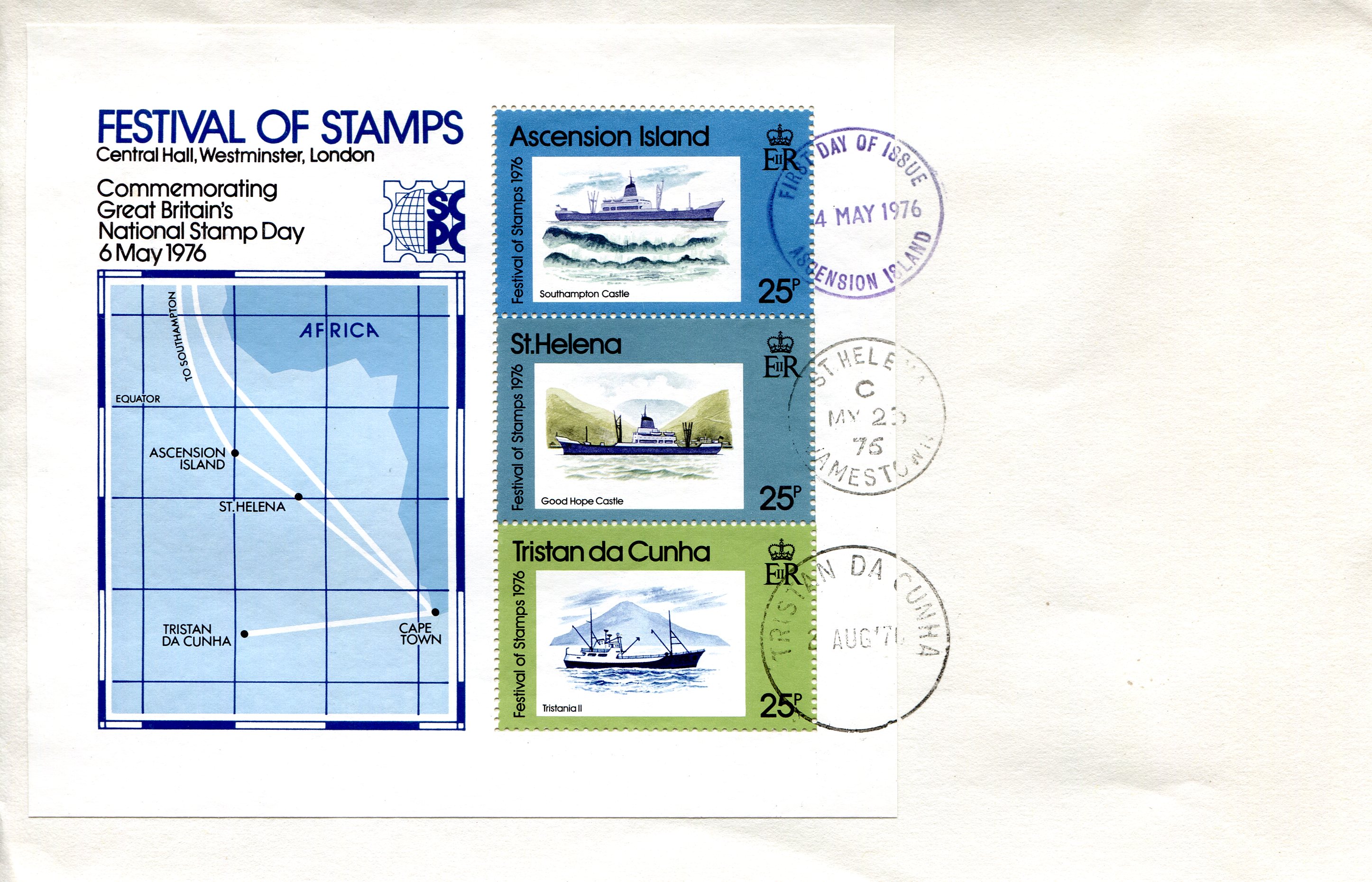 Great Britain 75 Pence Festival of Stamps: Commemorating Great Britians National Stamp Day; ShipsStamp