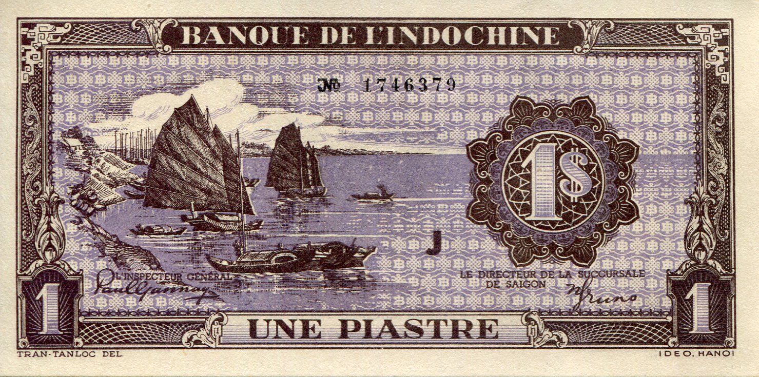 French Indochina 1 Piastre UNC pick #: 60a