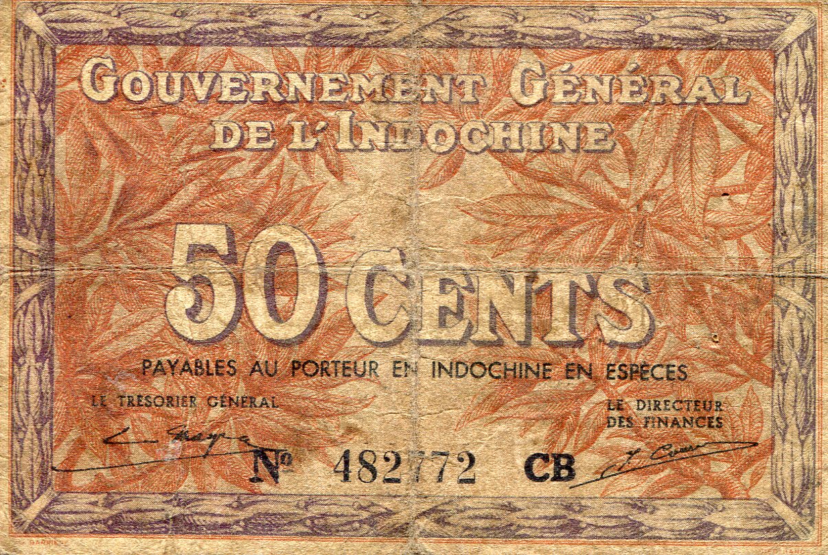 French Indochina 50 Cents VG (see large scan) pick #: 87c