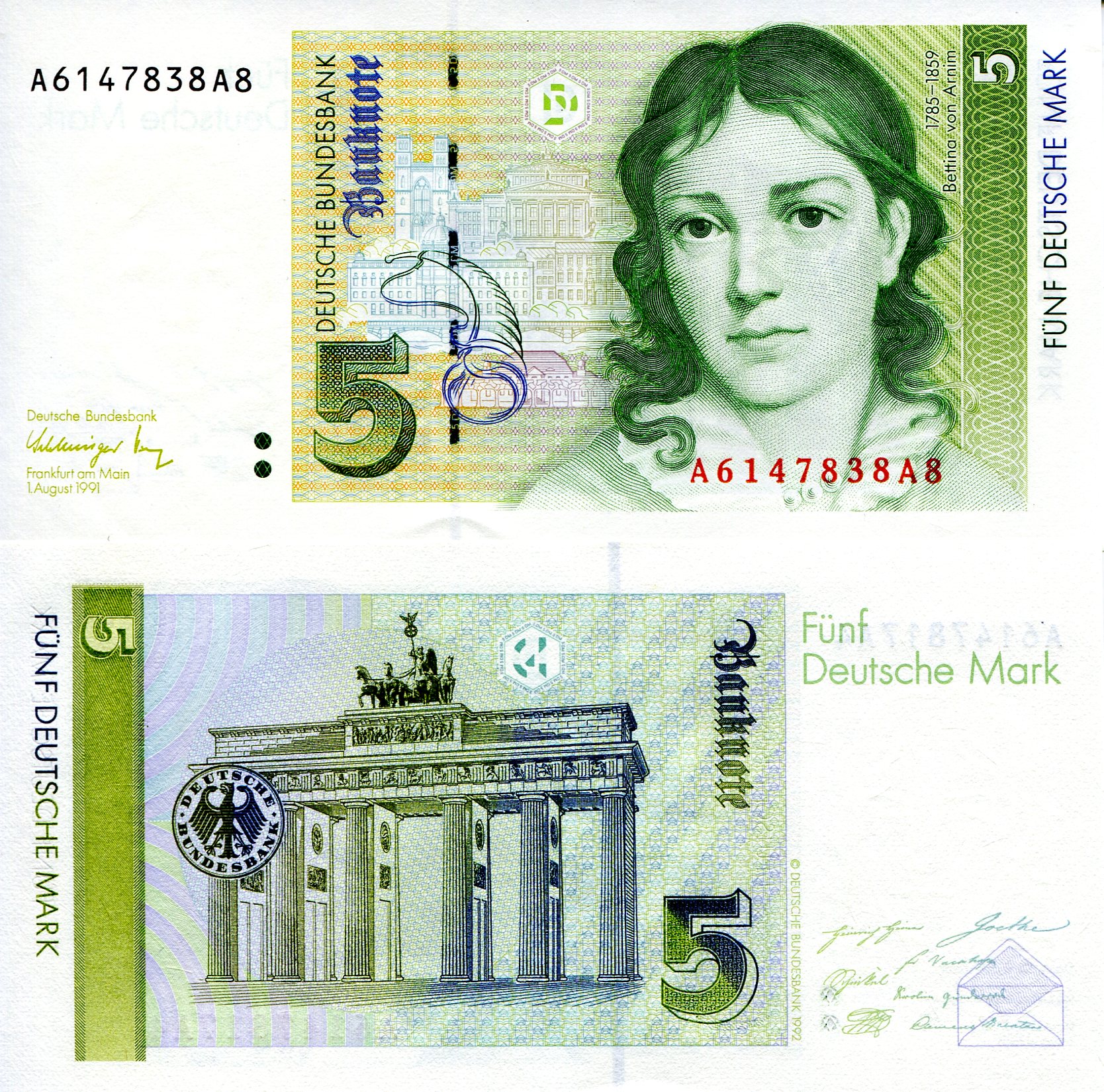 Germany, West (FDR) 5 Deutsche Marks UNC pick #: 37a