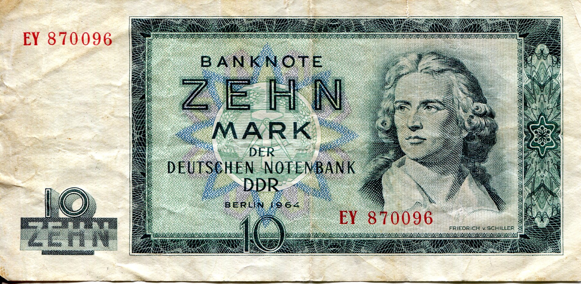 Germany, East (GDR) 10 Marks VG (See large scan) pick #: 23a