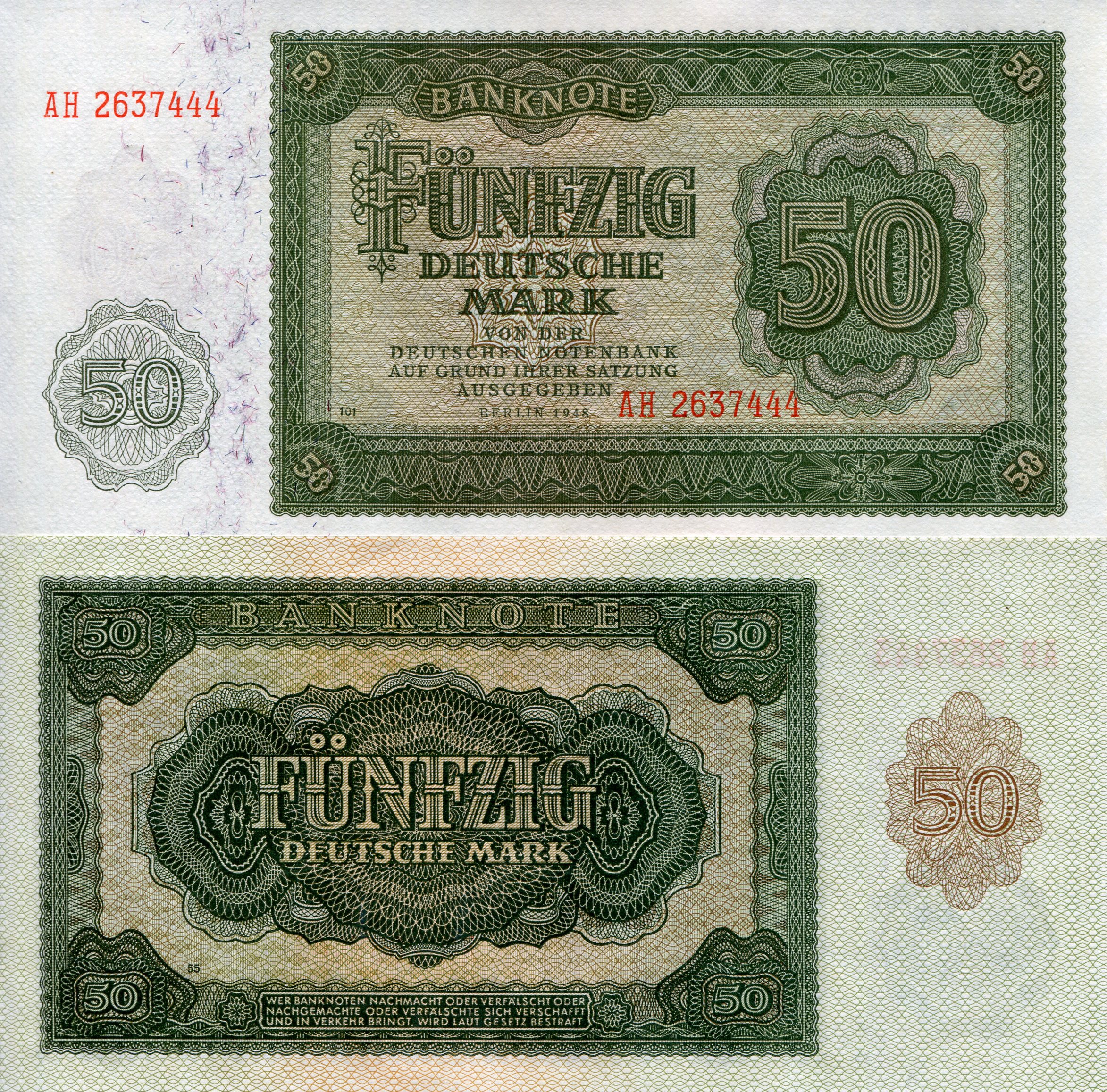 Germany, East (GDR) 50 Marks UNC pick #: 14b