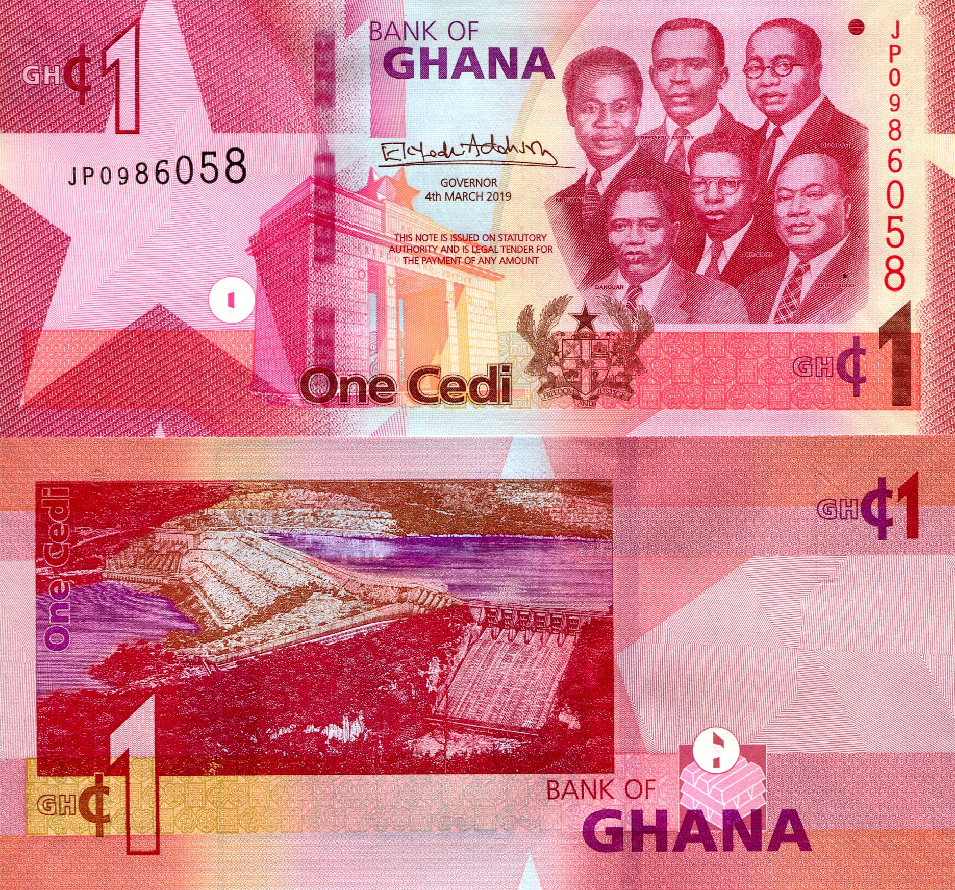 Ghana 1 Cedis UNC pick #: 45a