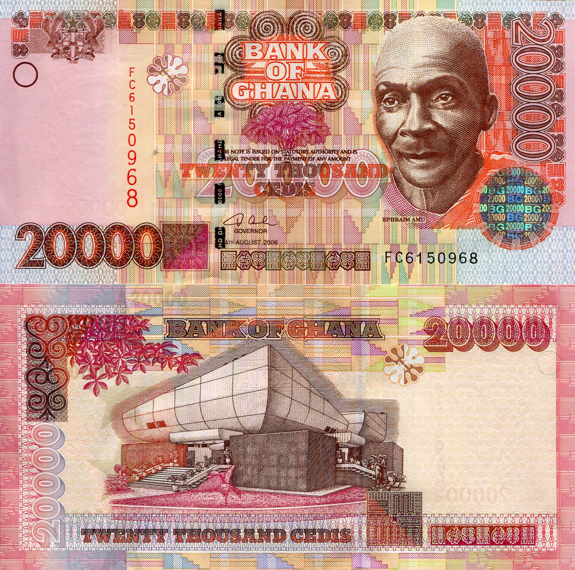 Ghana 20,000 Cedis UNC pick #: 36c