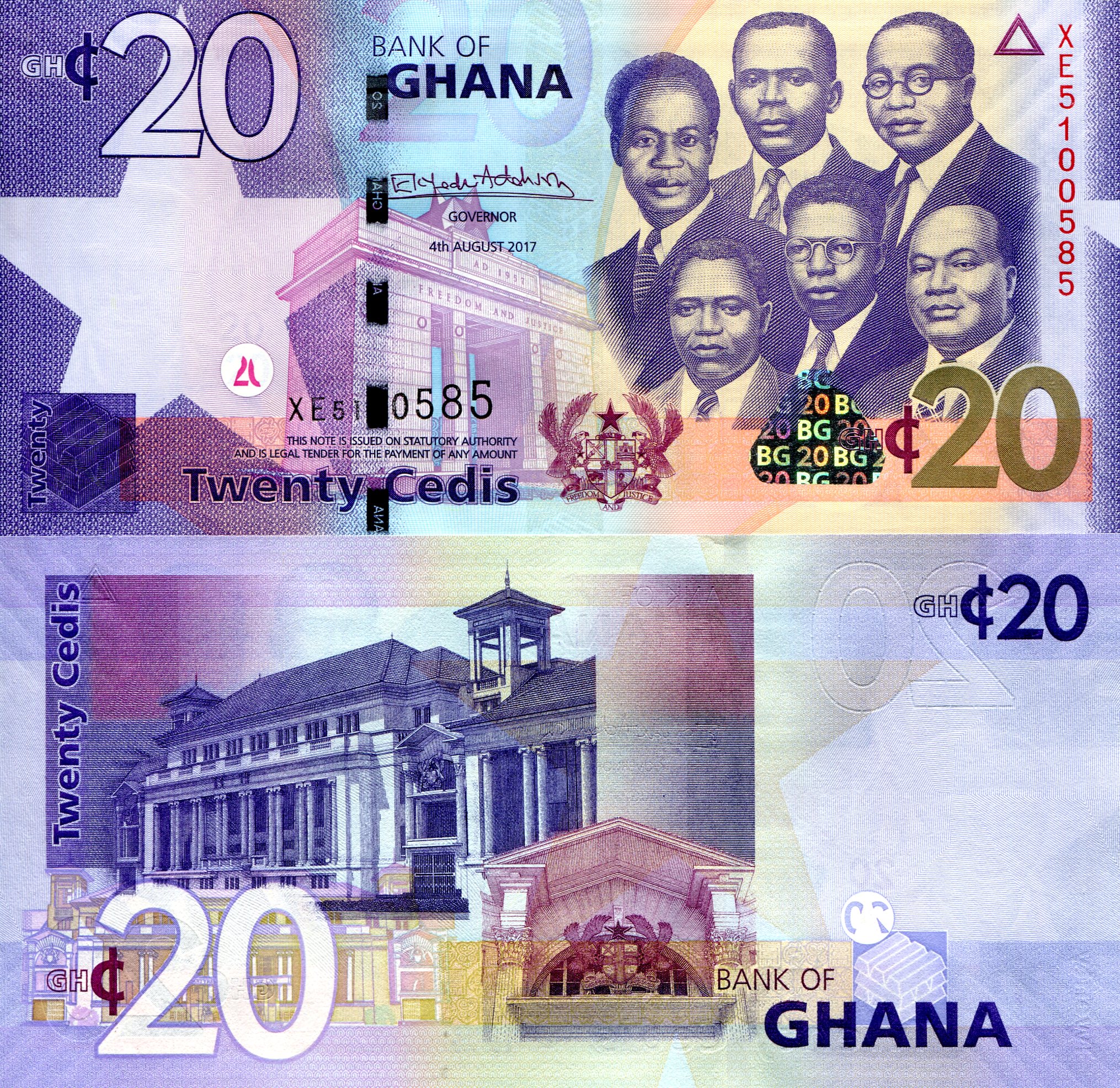 Ghana 20 Cedis UNC pick #: 40g