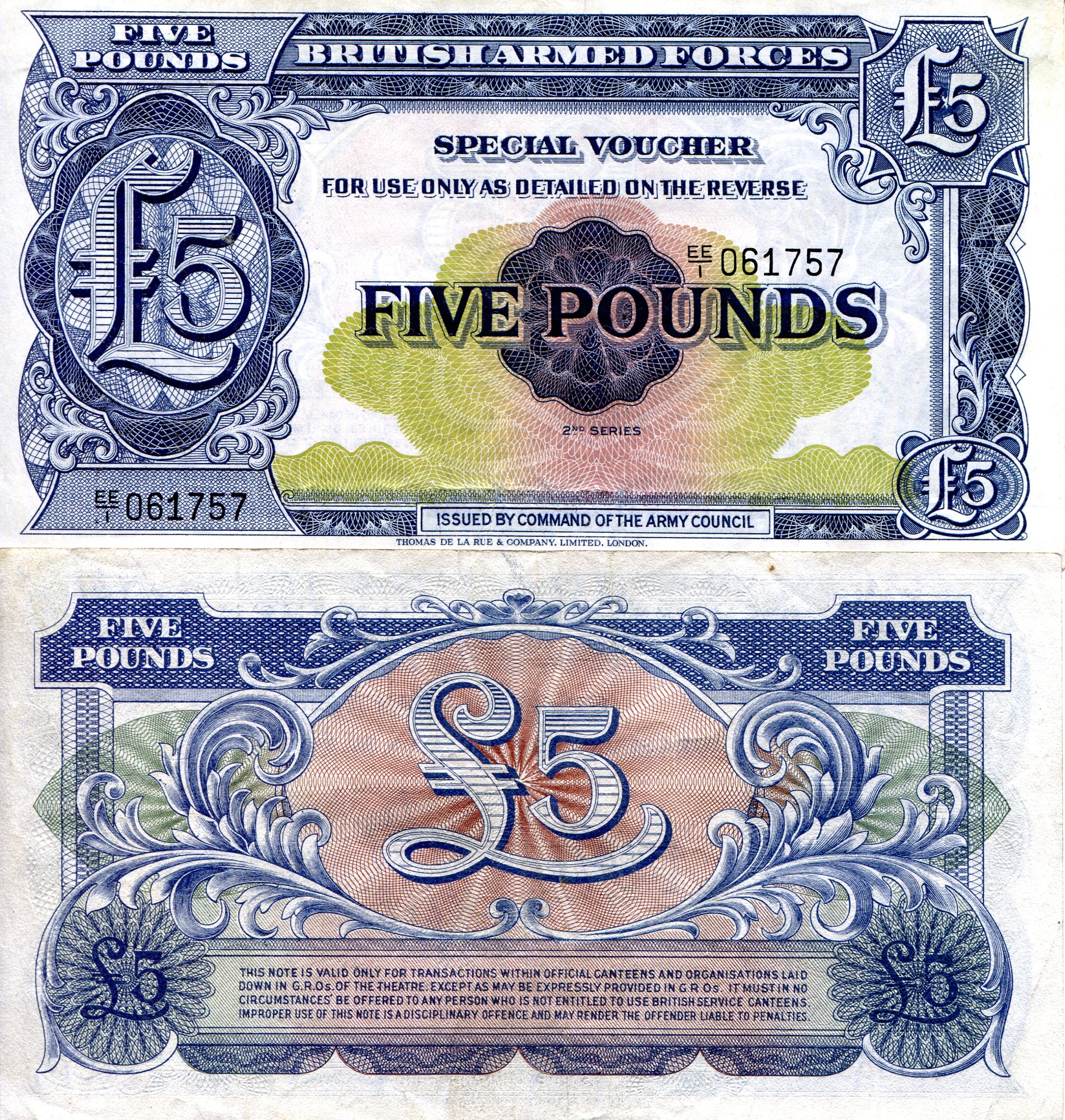 Great Britain 5 Pounds F (writing on some notes) pick #: m23