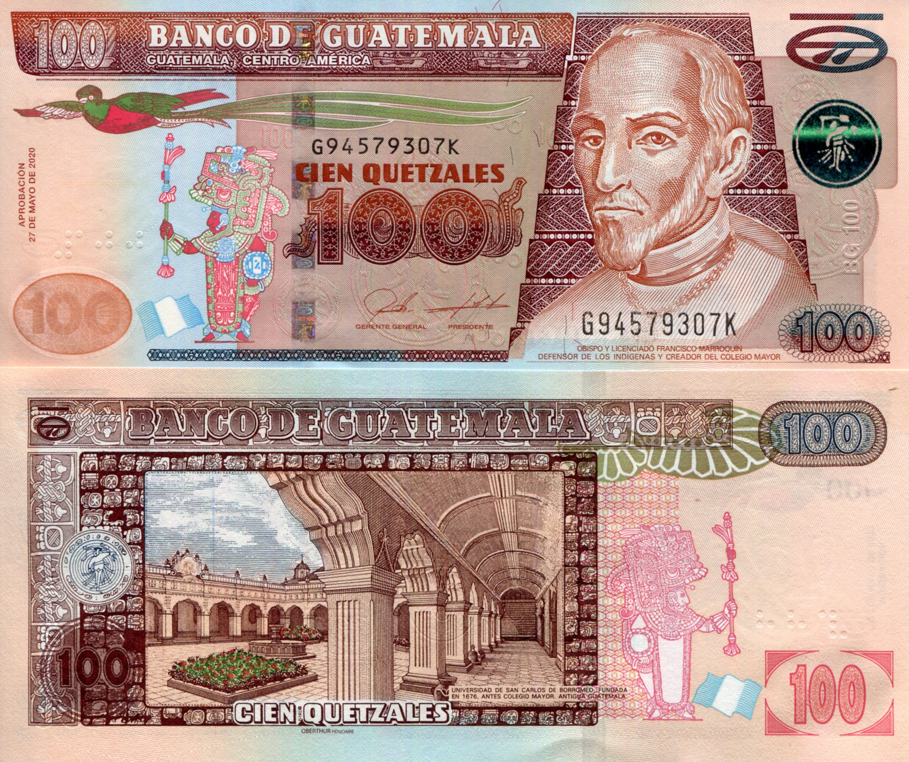 Guatemala  100 Quetzal UNC pick #: 126l