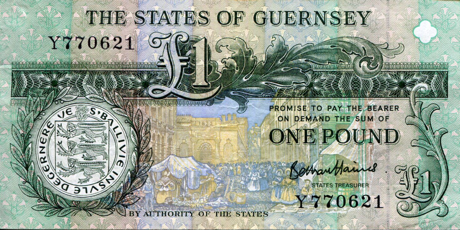 Guernsey 1 Pound VG (See large scan) pick #: 52d