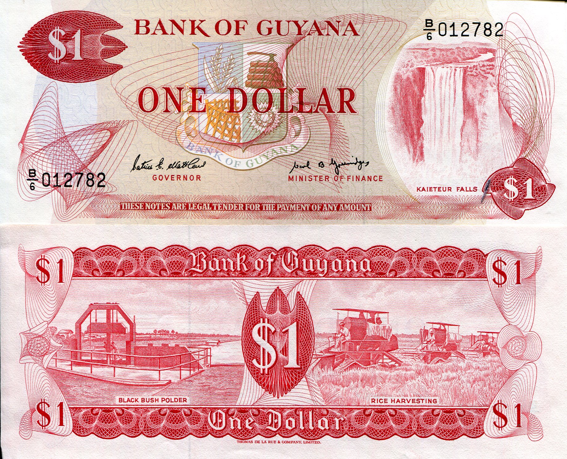 Guyana 1 Dollar VF (see large scan) pick #: 21g