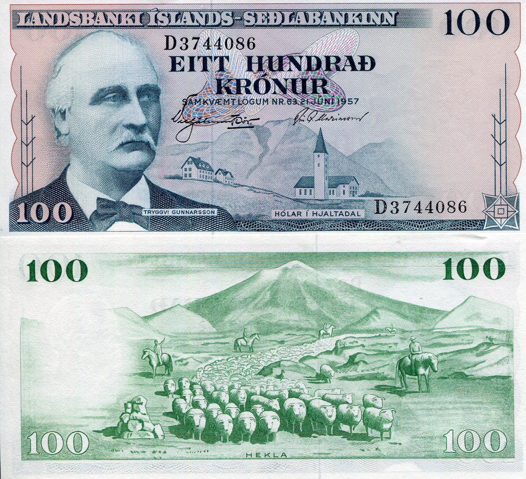 Iceland 100 Kronur UNC pick #: 40a