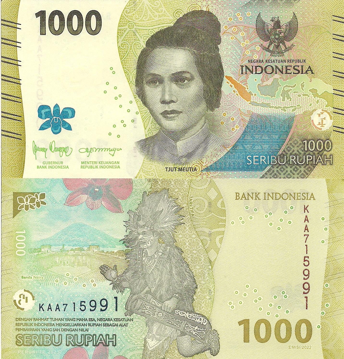 Indonesia  1,000 Rupiah UNC pick #: New