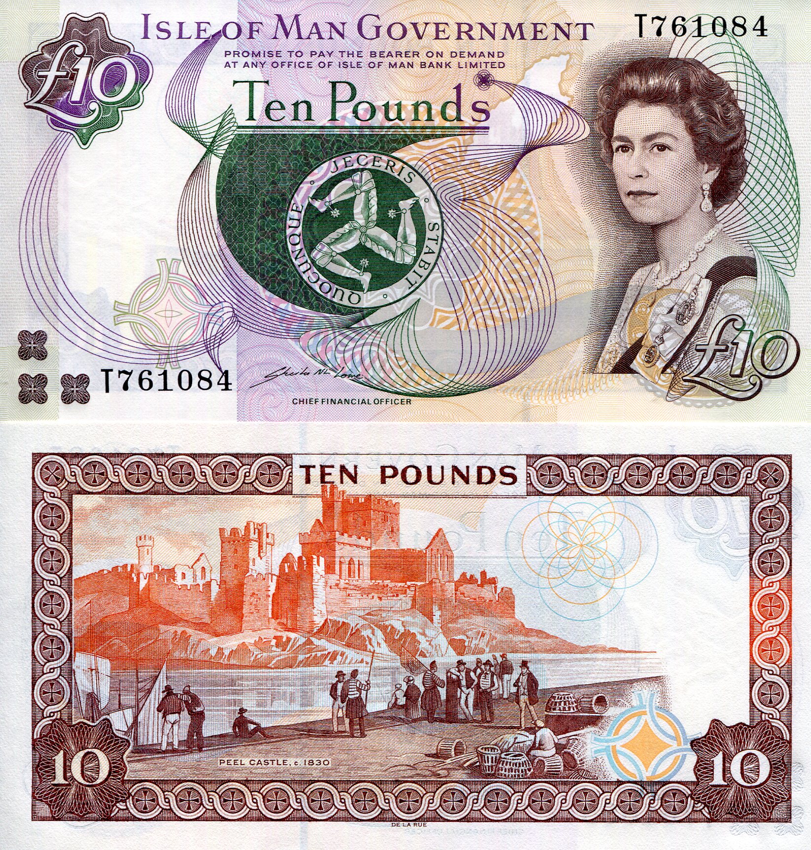 Isle of Man 10 Pound UNC pick #: 46c