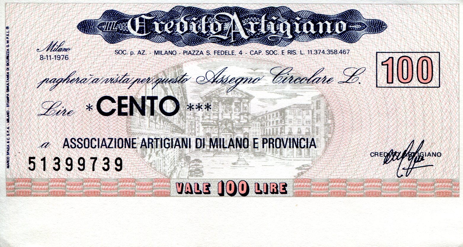 Italy (Emergency Issue) 100 Lire aUNC pick #: be9739
