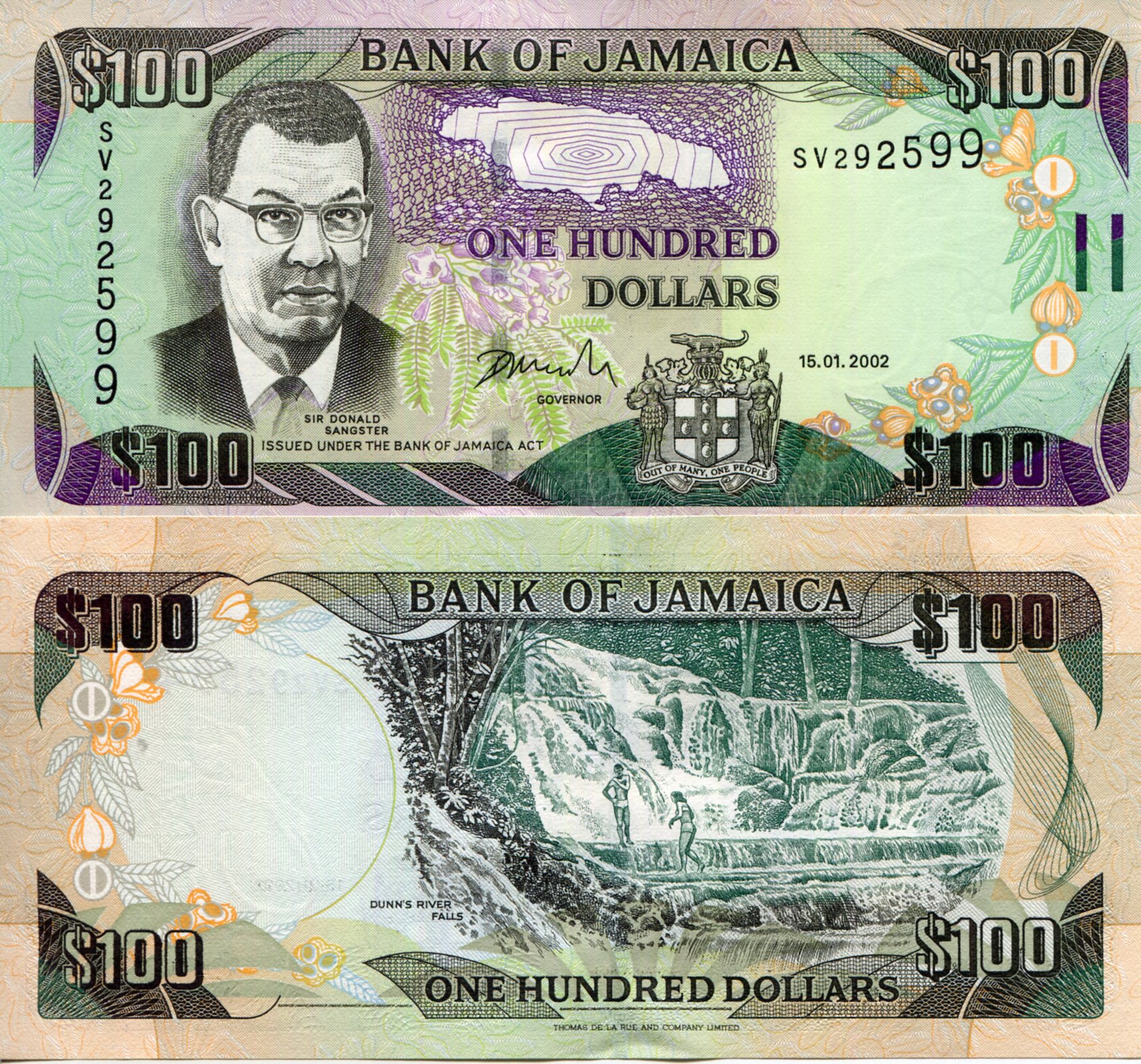 Jamaica 100 Dollars UNC pick #: 80c