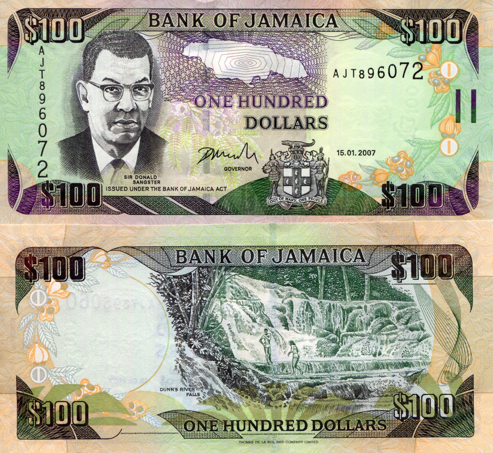 Jamaica 100 Dollars UNC pick #: 84c