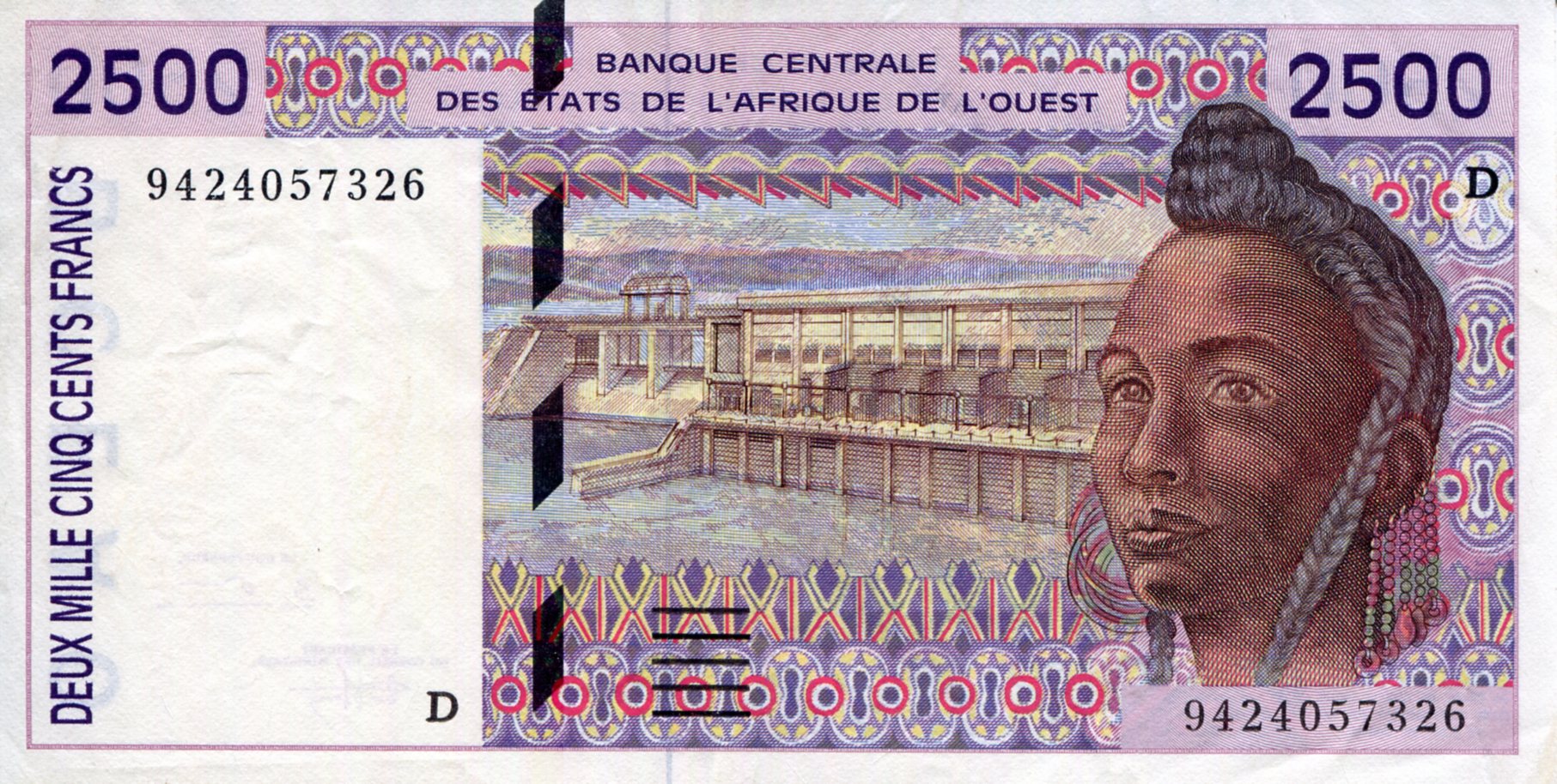 Mali 2,500 Francs XF (see large scan) pick #: 412Dc