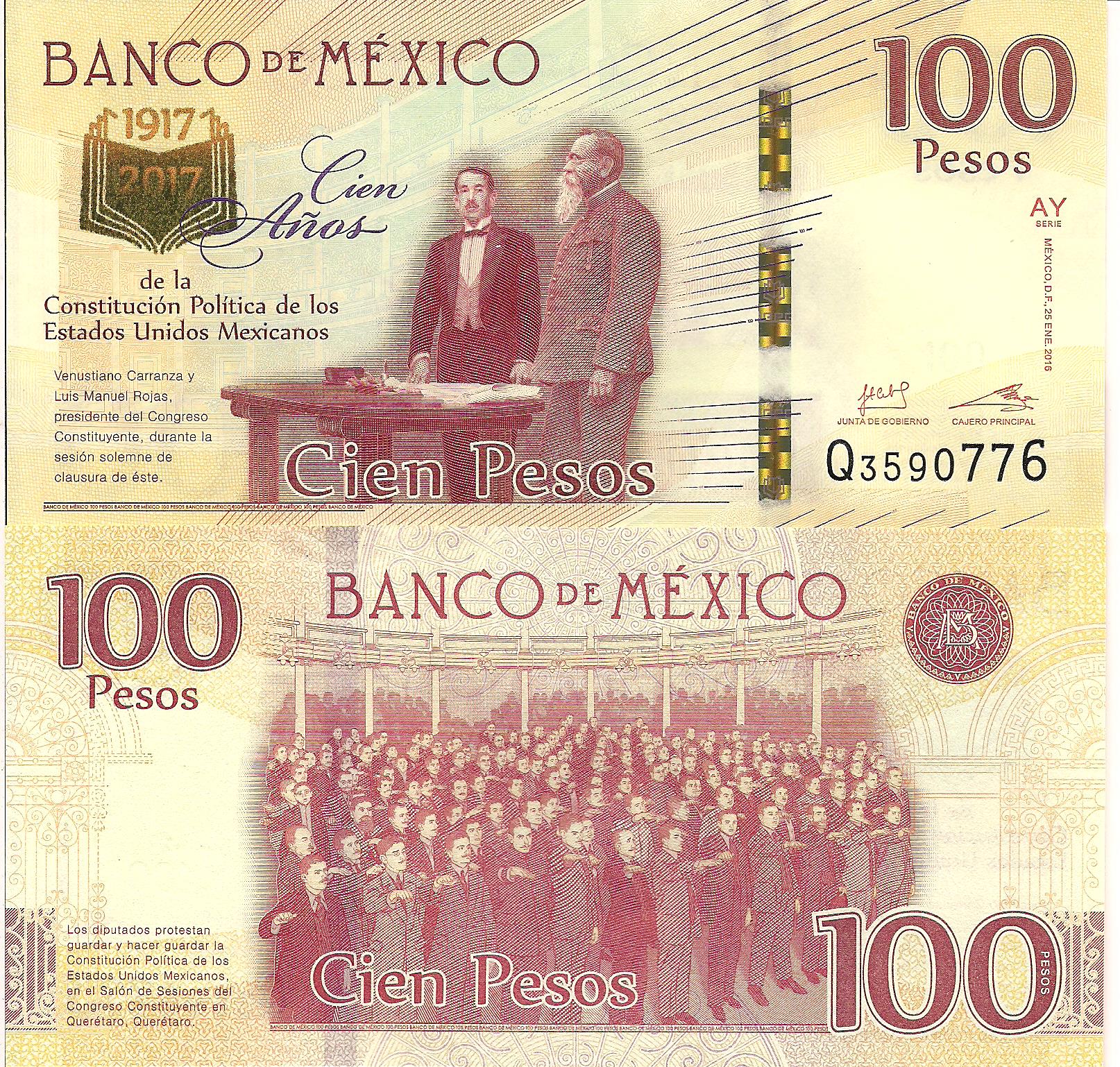 Mexico 100 Pesos UNC pick #: 130