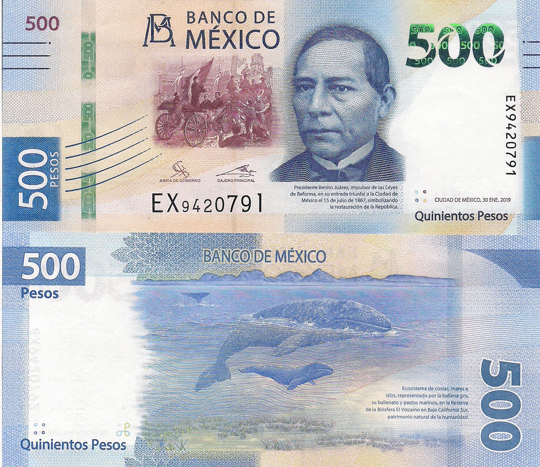 Mexico 500 Pesos UNC pick #: New