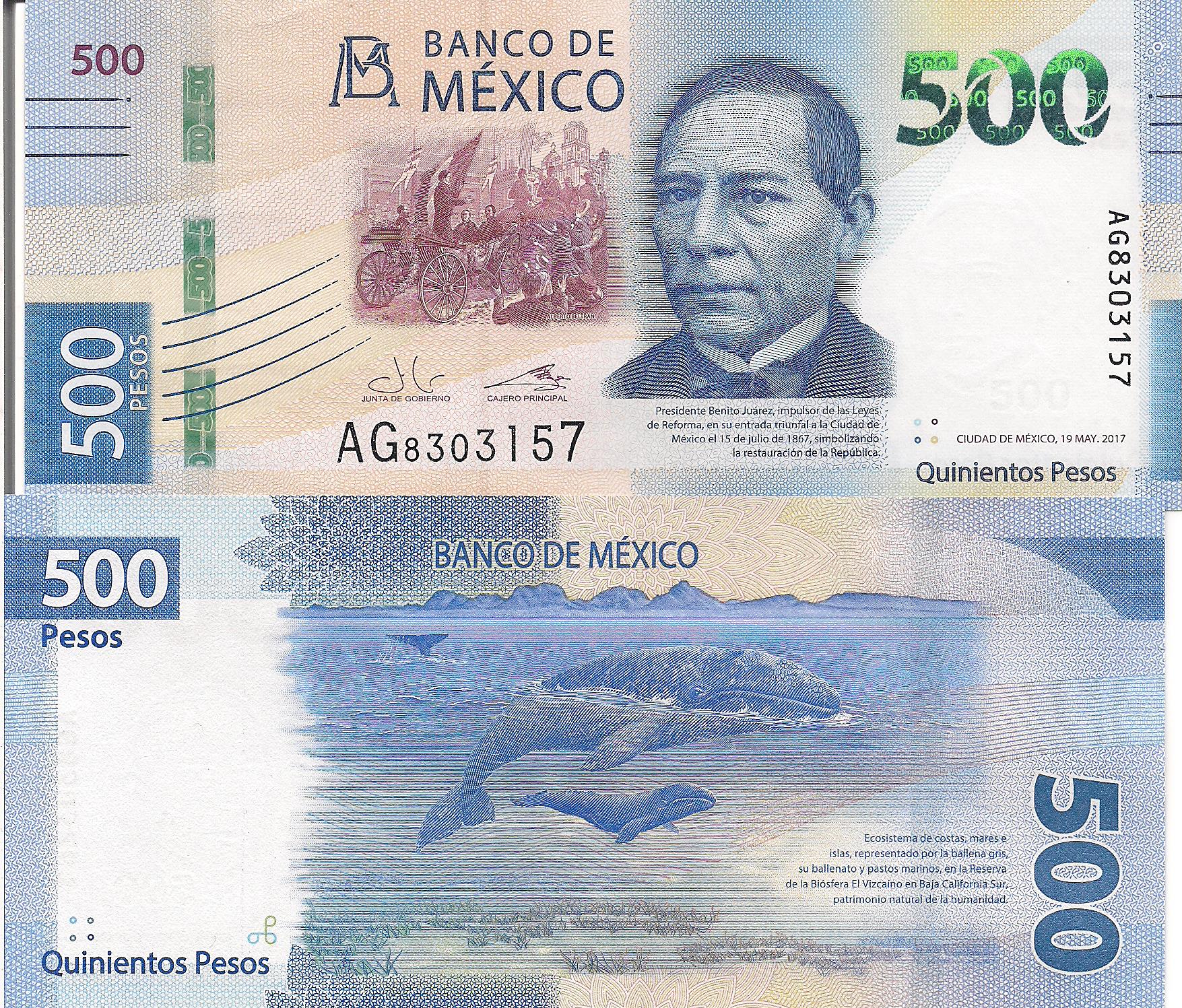 Mexico 500 Pesos UNC pick #: New