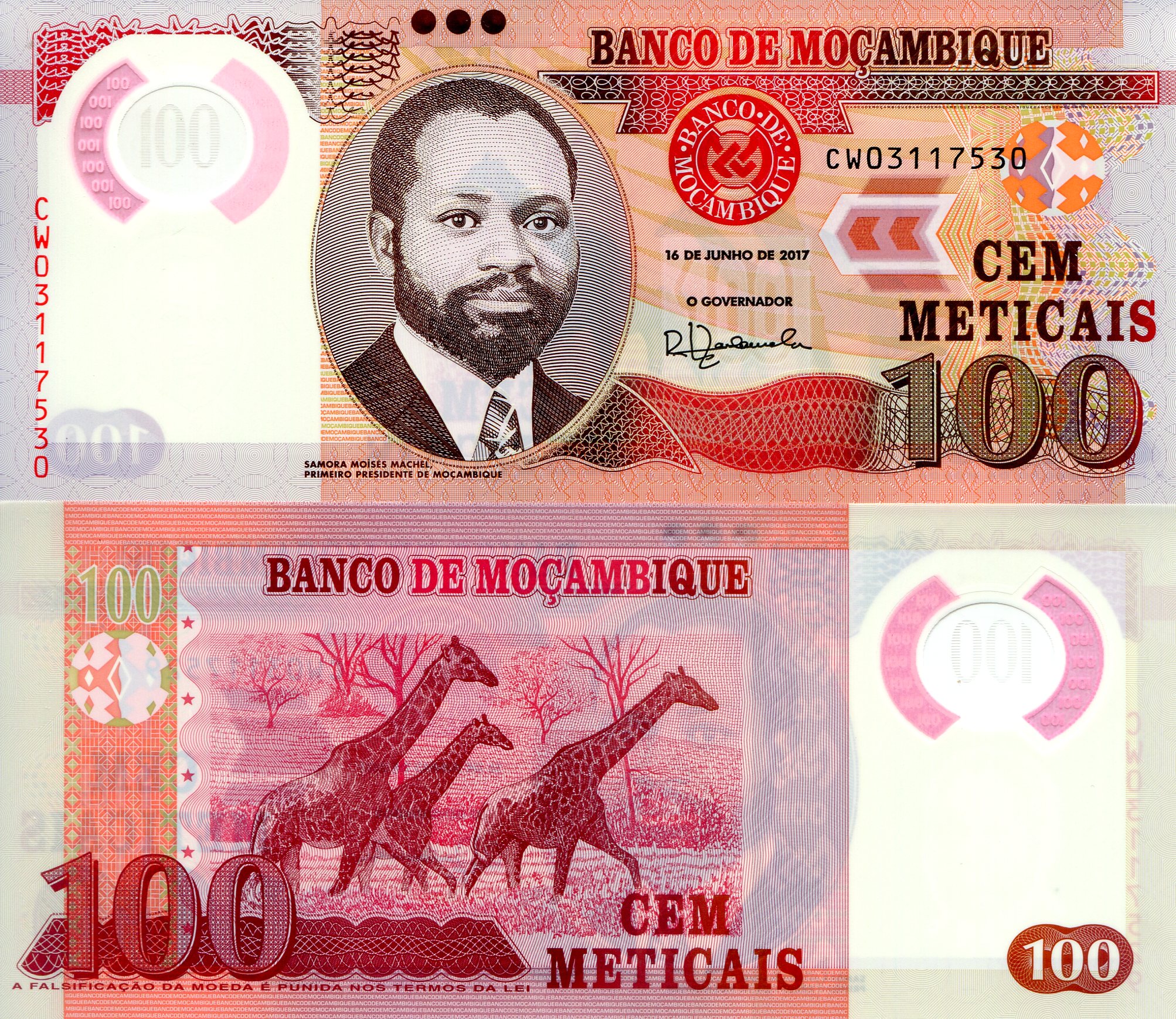 Mozambique 100 Meticais UNC pick #: 151b