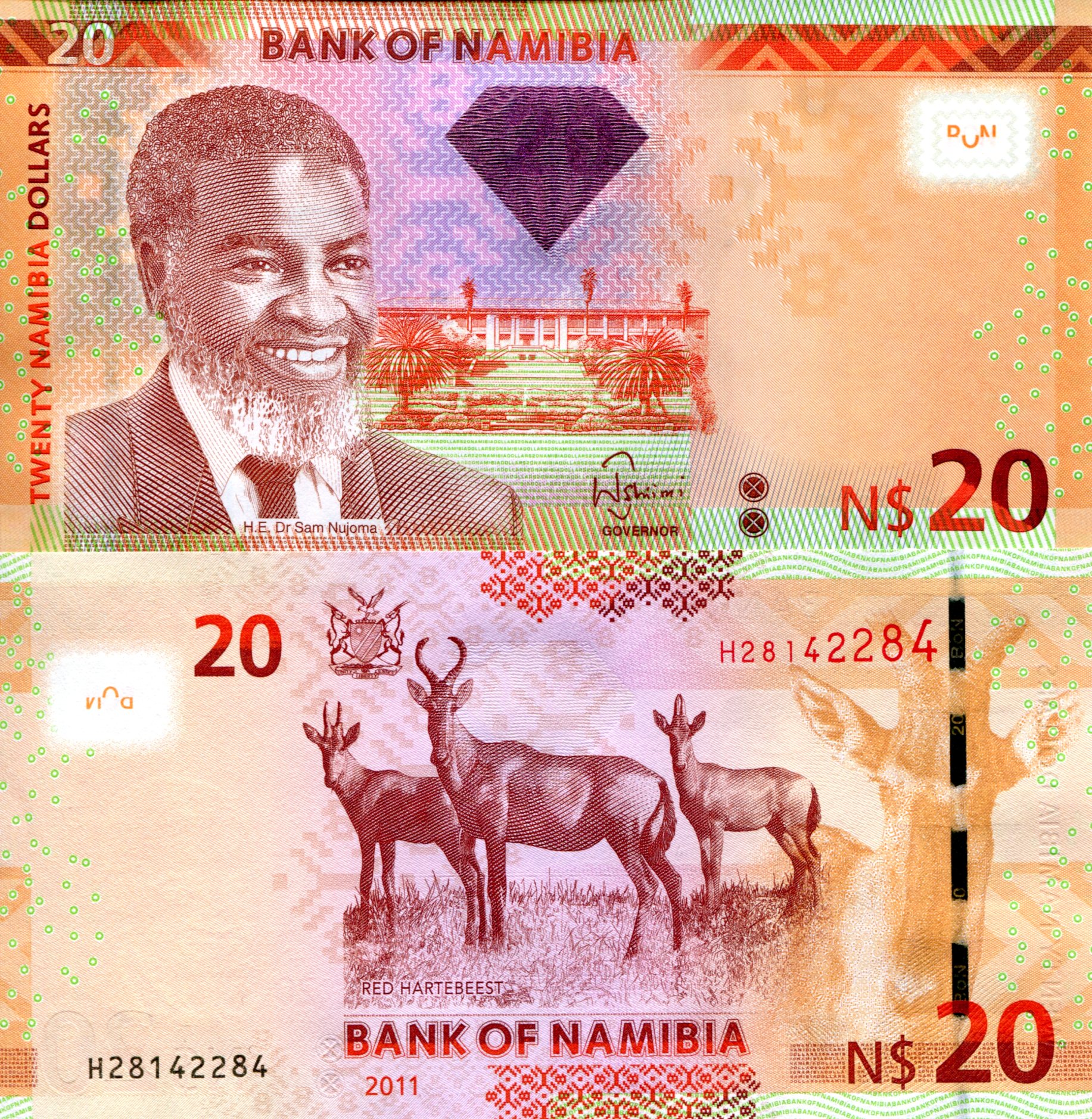 Namibia 20 Dollars UNC pick #: 12a
