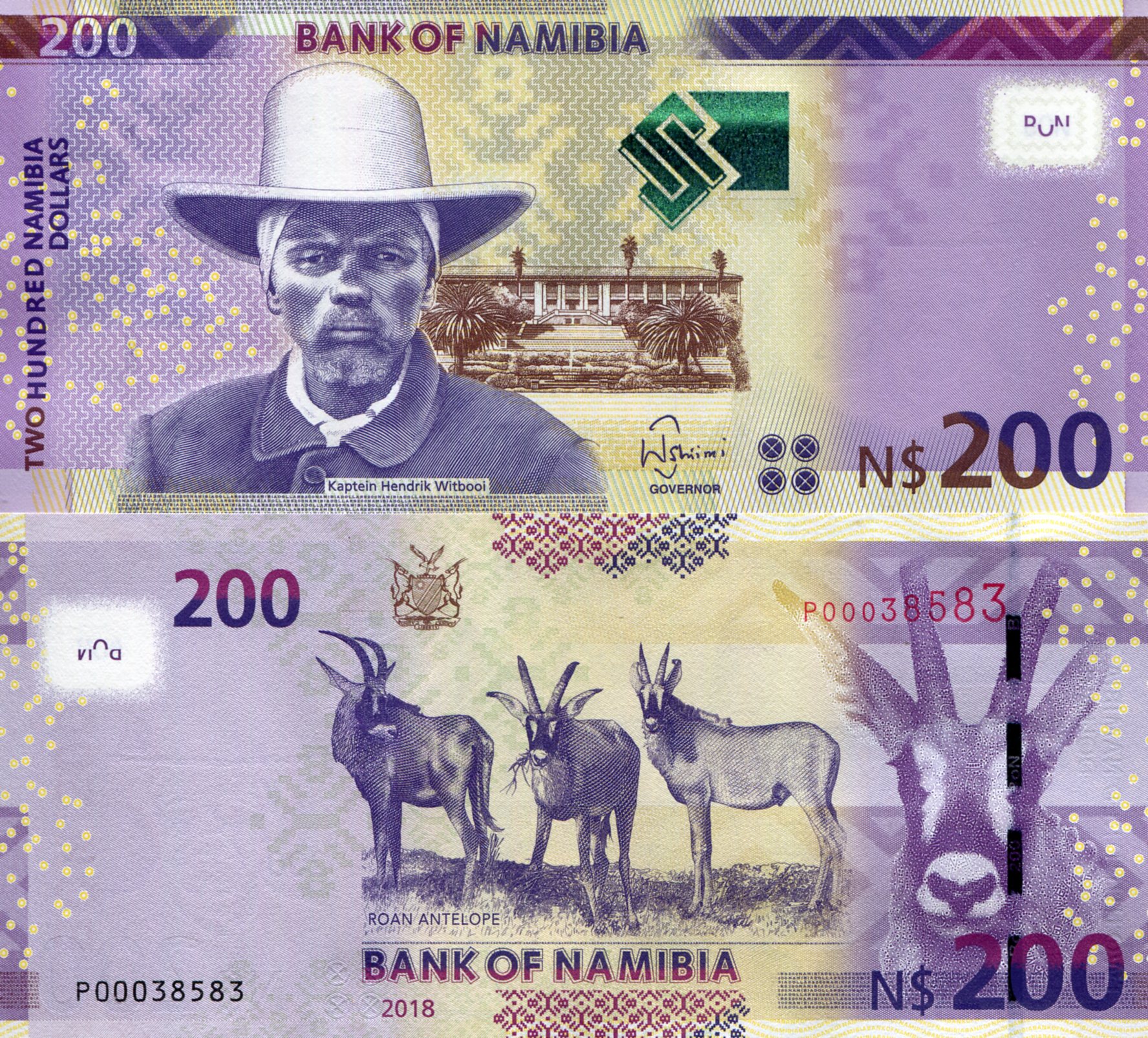Namibia 200 Dollars UNC pick #: 15c